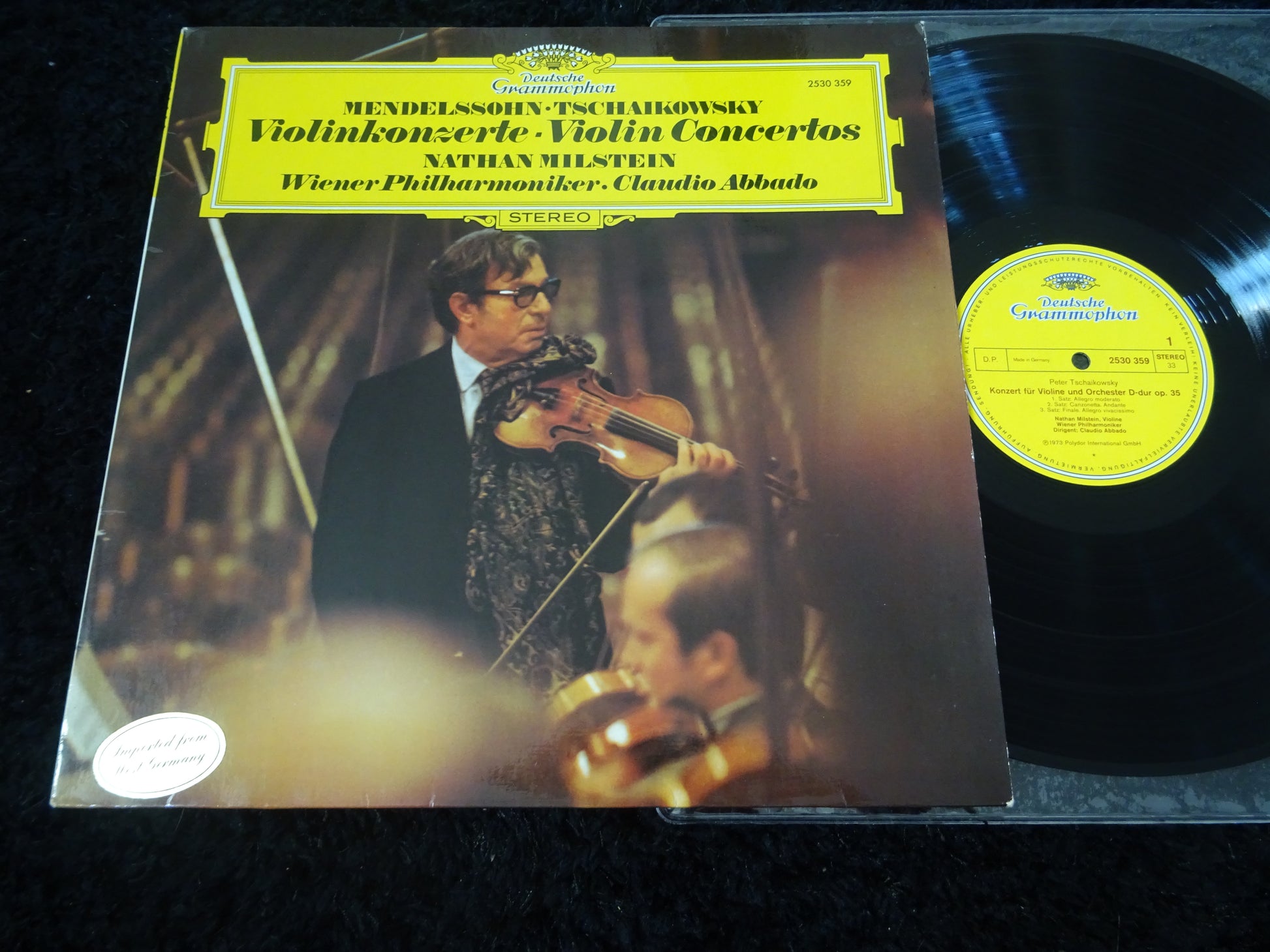 Felix Mendelssohn-Bartholdy / Pyotr Ilyich Tchaikovsky, Nathan Milstein, Wiener Philharmoniker ∙ Claudio Abbado : Violinkonzerte = Violin Concertos (LP,Stereo)