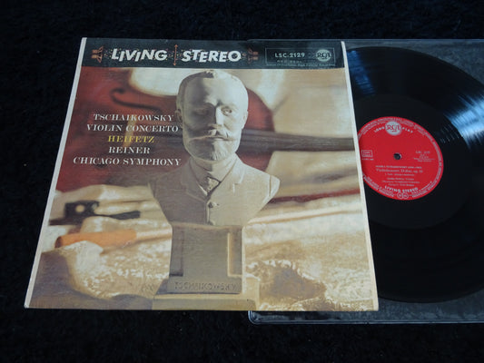 Pyotr Ilyich Tchaikovsky, Jascha Heifetz, Fritz Reiner, Chicago Symphony Orchestra : Violin Concerto (LP,Album,Stereo)