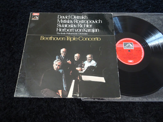 David Oistrach, Mstislav Rostropovich, Sviatoslav Richter, Herbert Von Karajan : Beethoven Triple Concerto (LP,Repress,Stereo)
