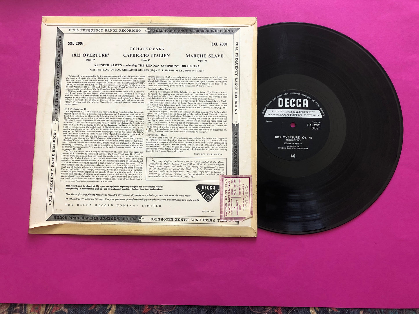 Pyotr Ilyich Tchaikovsky, Kenneth Alwyn, London Symphony Orchestra : 1812 Overture · Capriccio Italien · Marche Slave (LP,Stereo)
