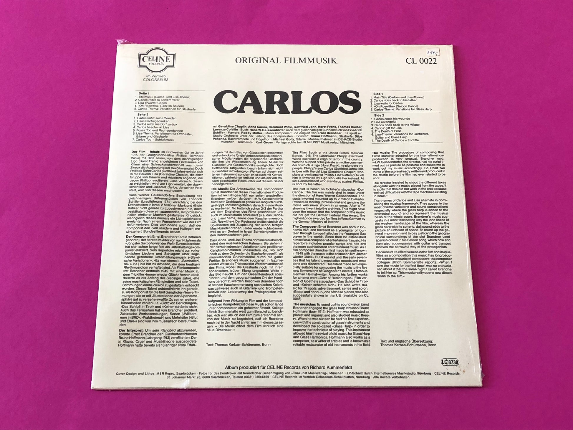 Ernst Brandner : Carlos - Original Filmmusik (LP, Album)