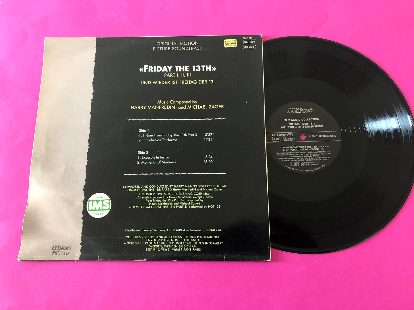 Harry Manfredini And Michael Zager : Friday The 13th: Meurtres En 3 Dimensions (Original Motion Picture Soundtrack) (LP)