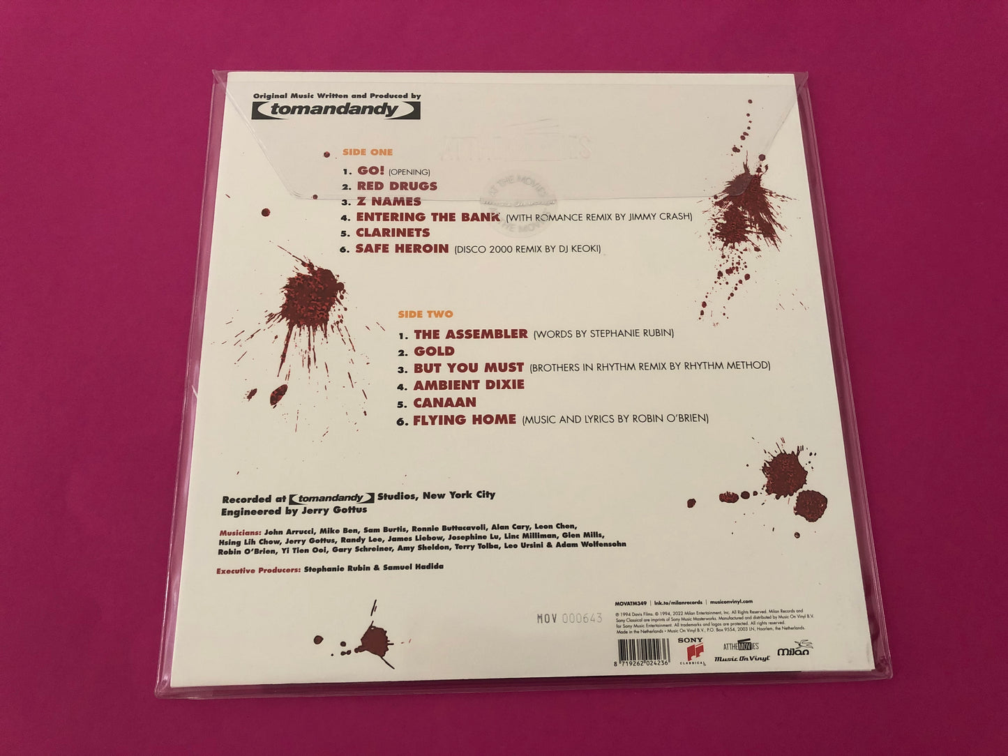 Tomandandy : Killing Zoe (Original Soundtrack) (LP, Album, Ltd, Num, RE, Ora)
