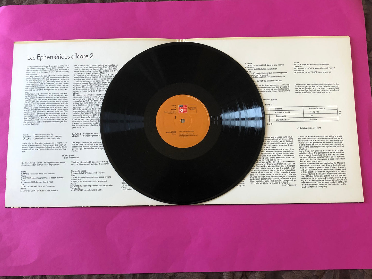 Henri Pousseur : Les Ephémérides D'Icare 2 (LP,Stereo)