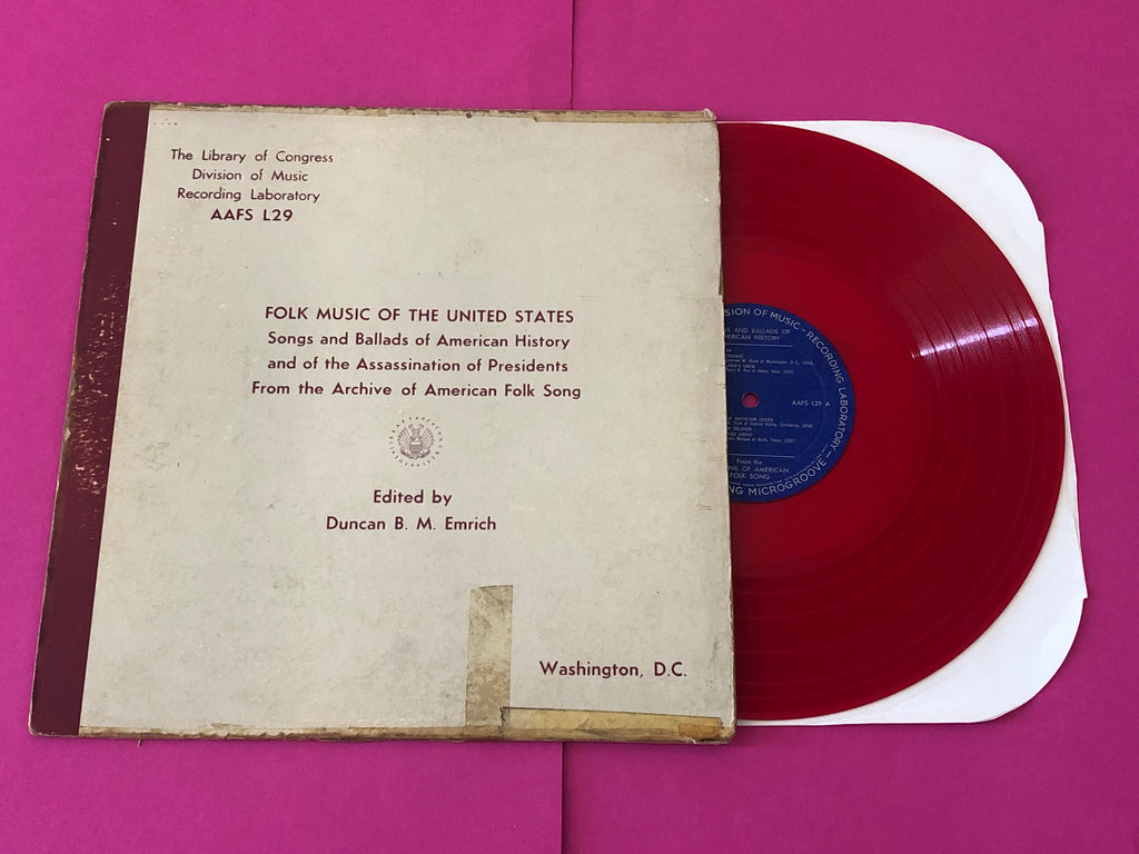 Various : Songs And Ballads Of American History And Of The Assassination Of Presidents From The Archive Of American Folk Song (LP, Comp, Red)