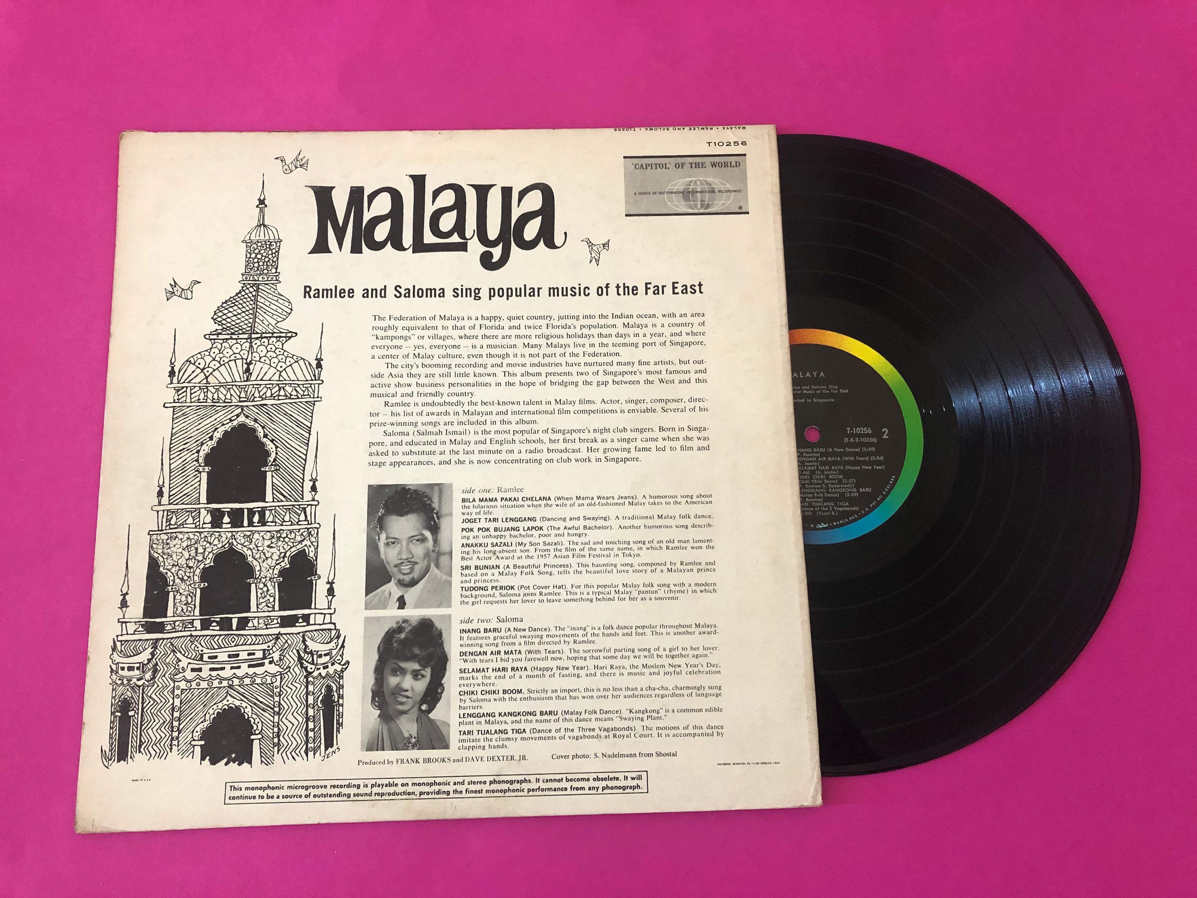 P. Ramlee And Saloma : Malaya - Sing Popular Music Of The Far East (LP, Comp, Mono)