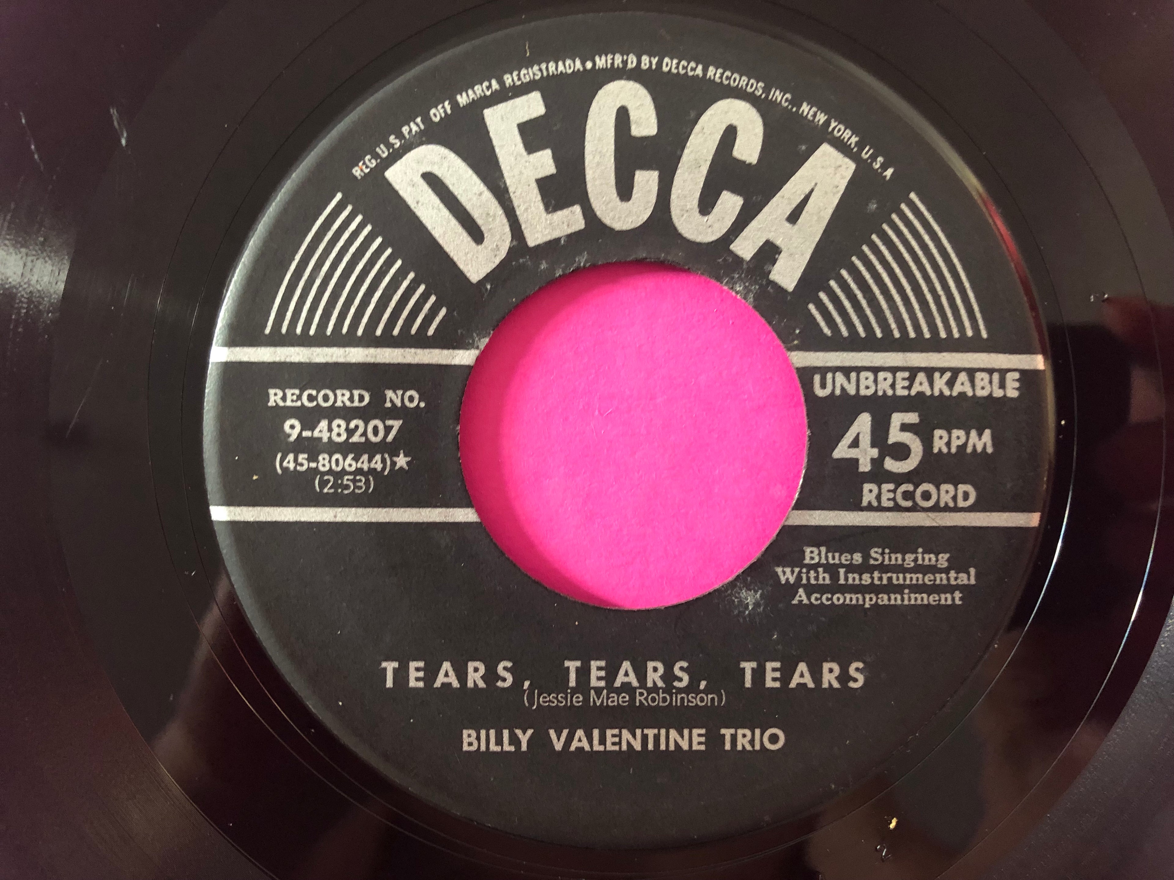 Billy Valentine Trio : Clambake Boogie (7")