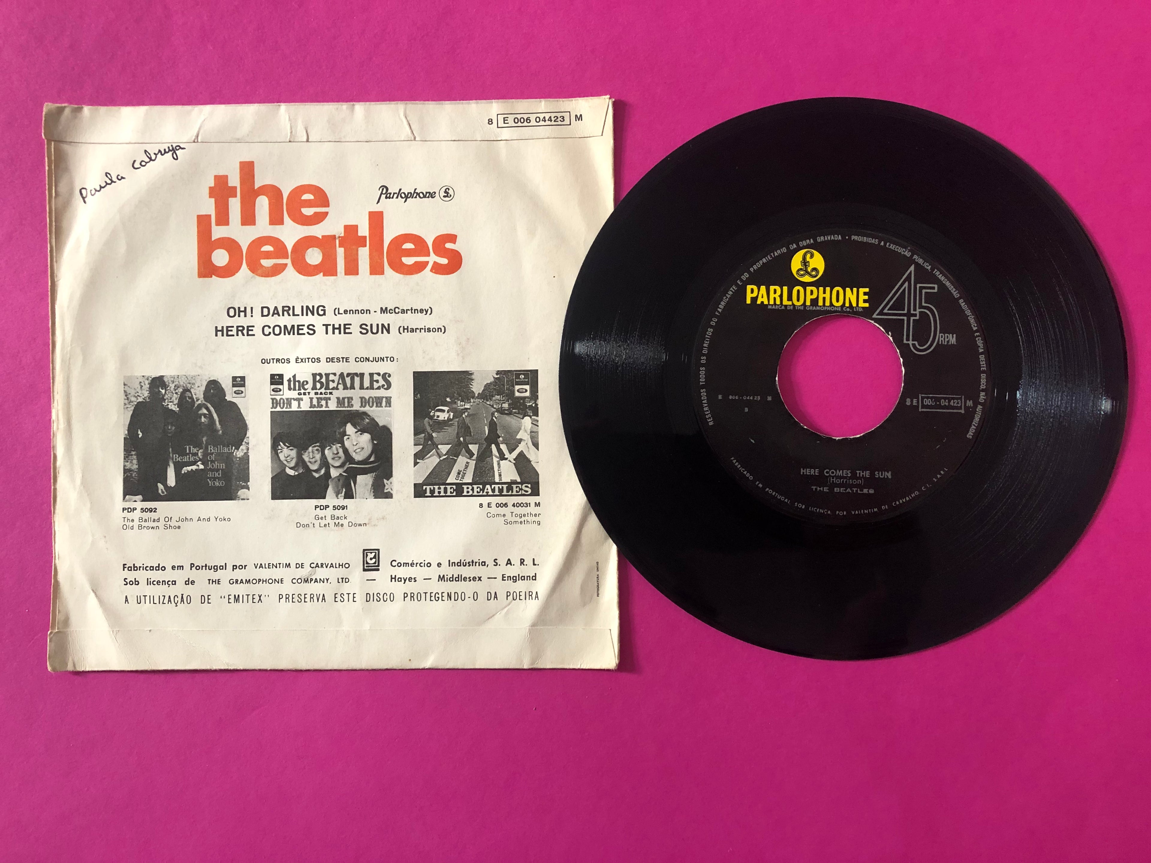 The Beatles : Oh! Darling / Here Comes The Sun (7", Single, Mono)