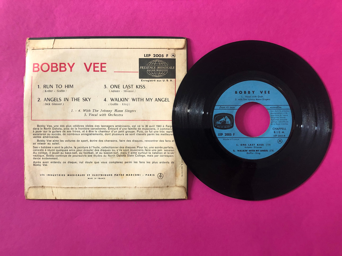 Bobby Vee With The Johnny Mann Singers : Run To Him (7", EP, Mono)