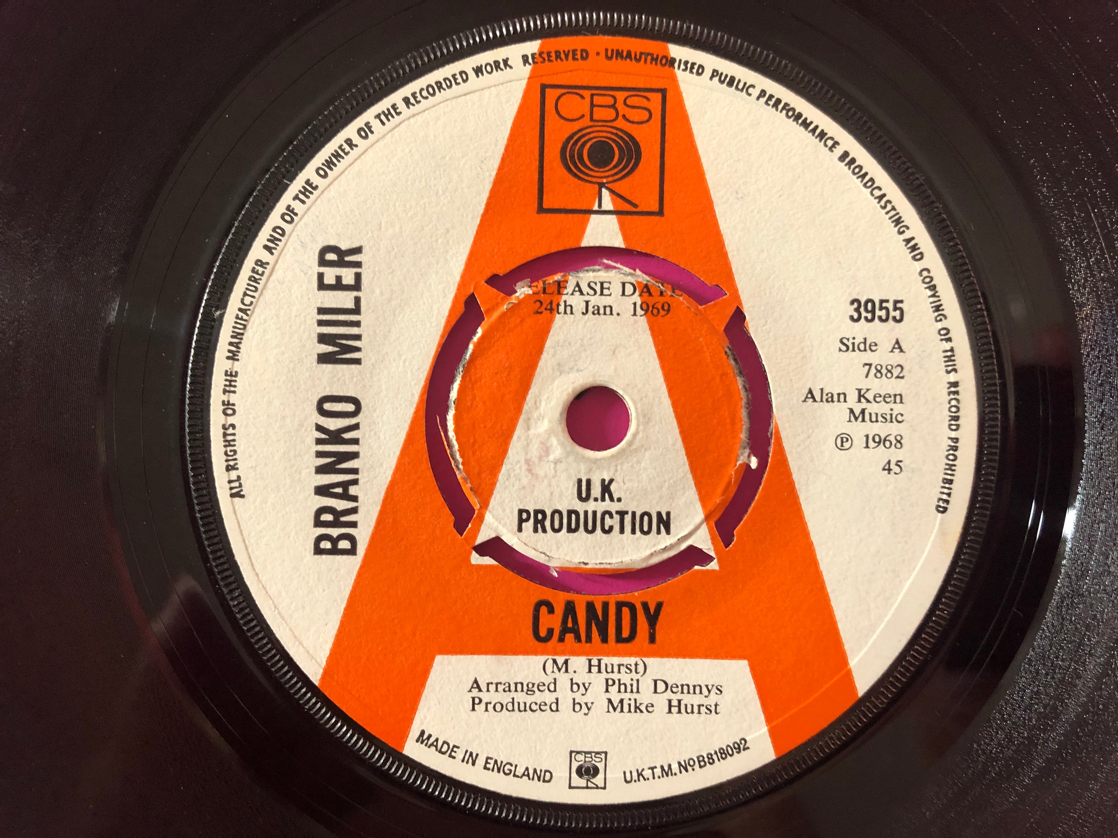 Branko Miler : Candy (7", Promo)