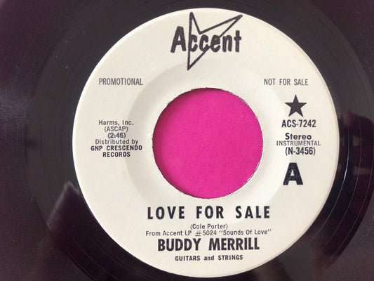 Buddy Merrill : Love For Sale / Armen's Theme (7", Single, Promo)