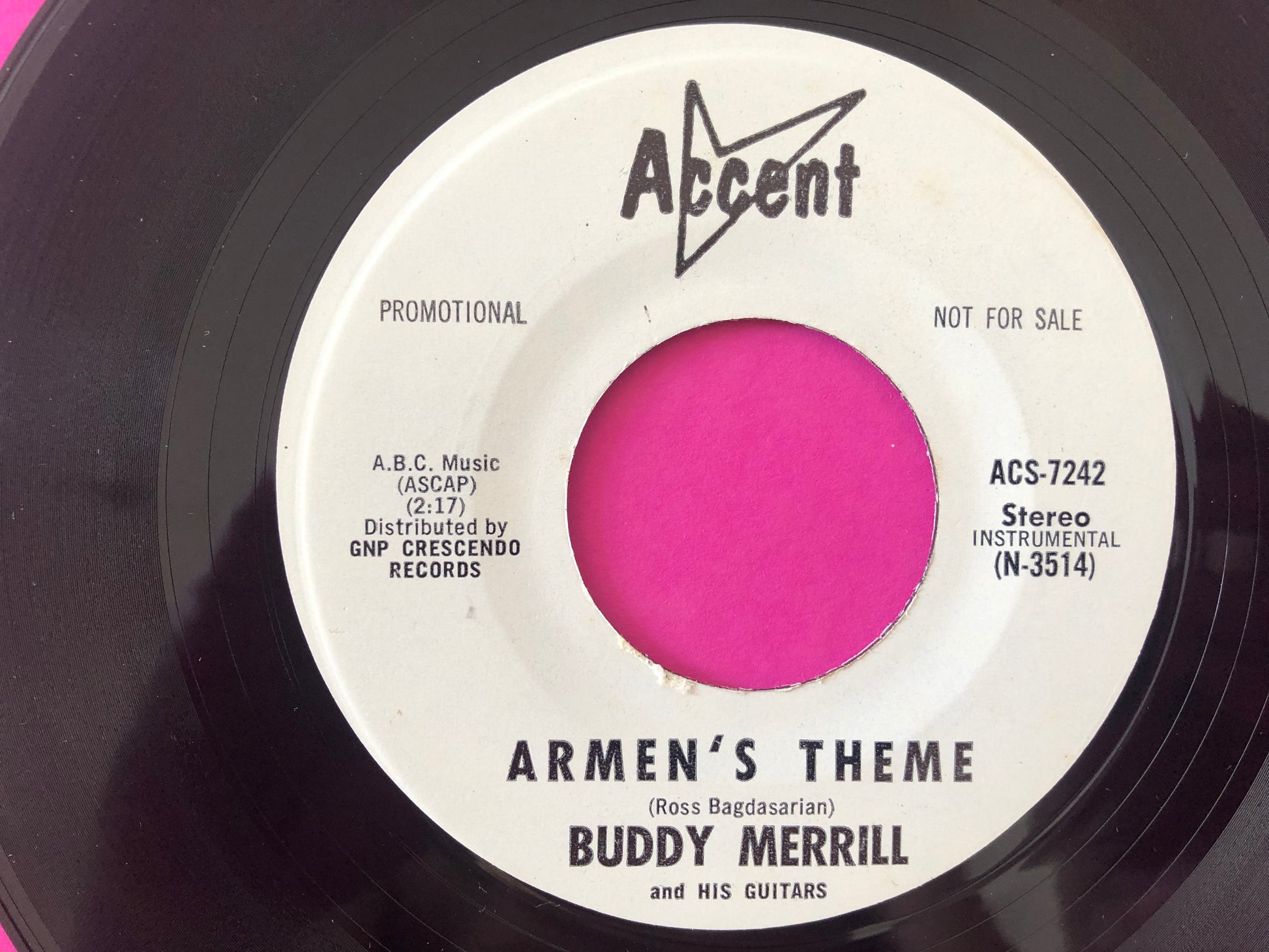Buddy Merrill : Love For Sale / Armen's Theme (7", Single, Promo)