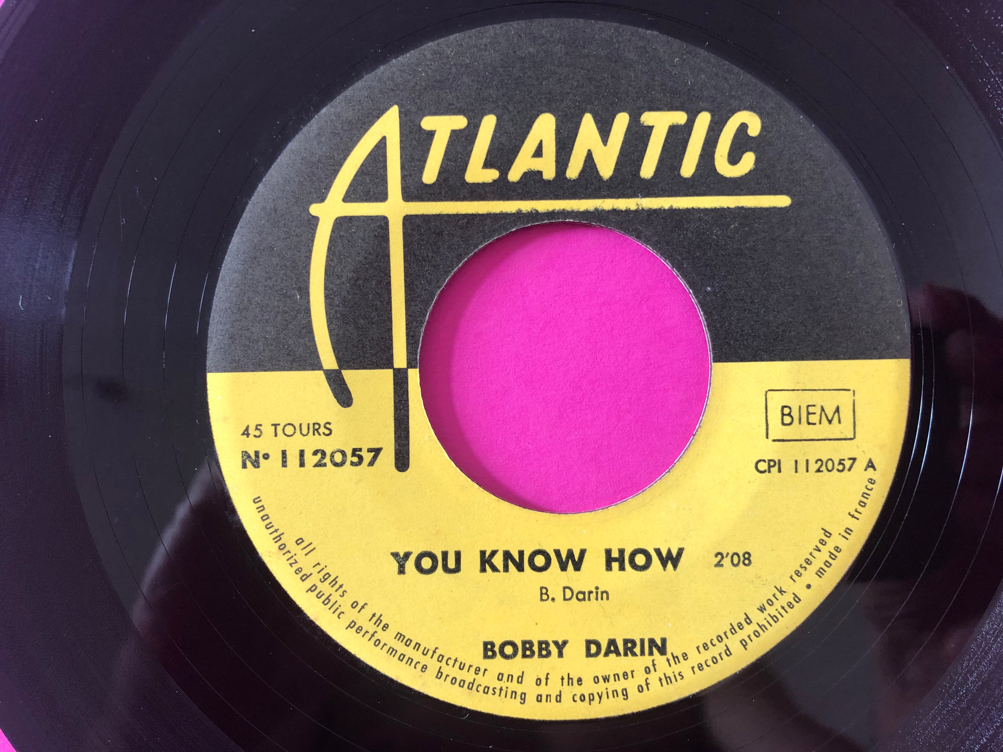 Bobby Darin : You Know How / Baby Face (7", Single, Mono)