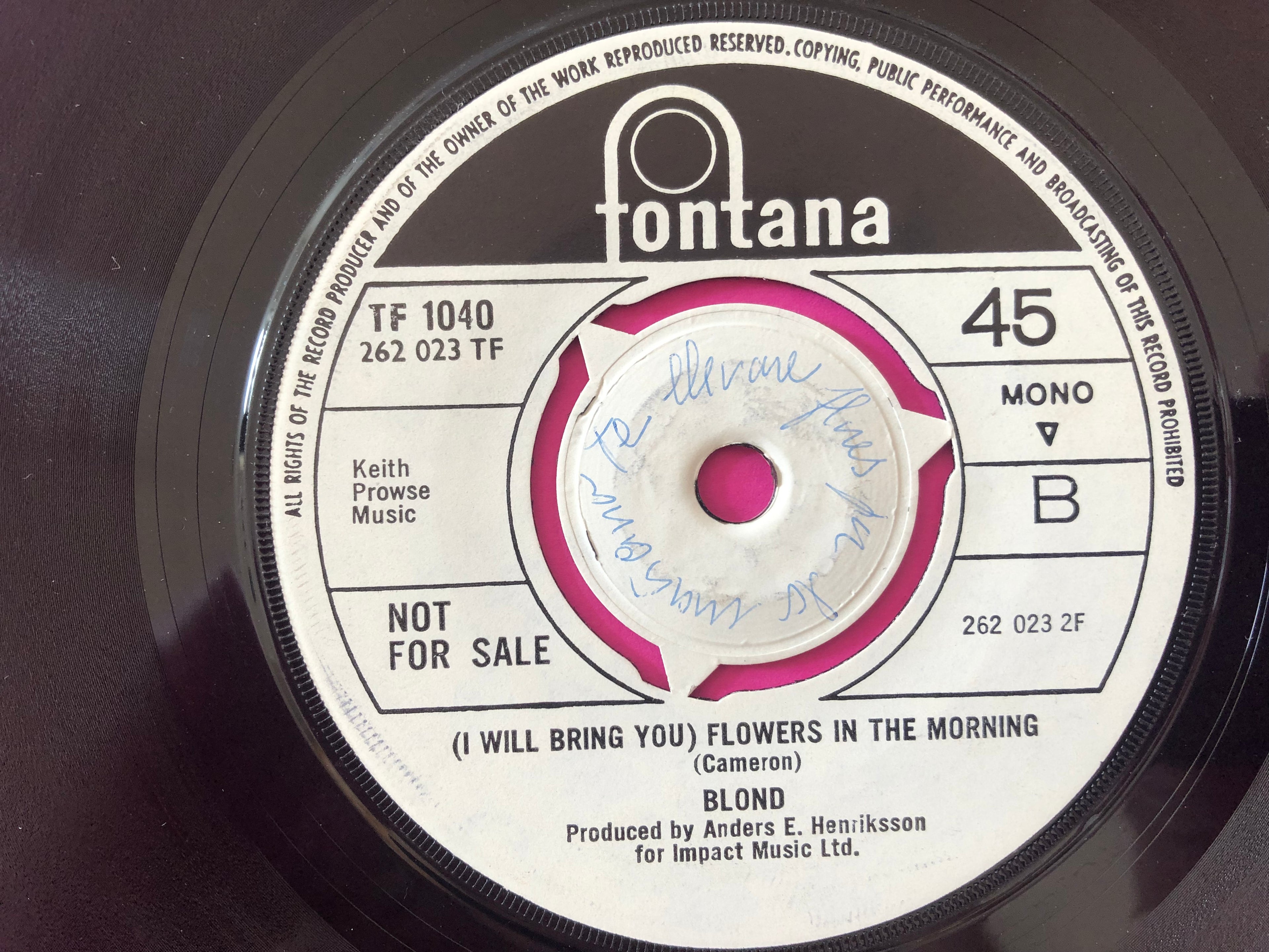 Blond (3) : I Wake Up And Call (7", Mono, Promo)