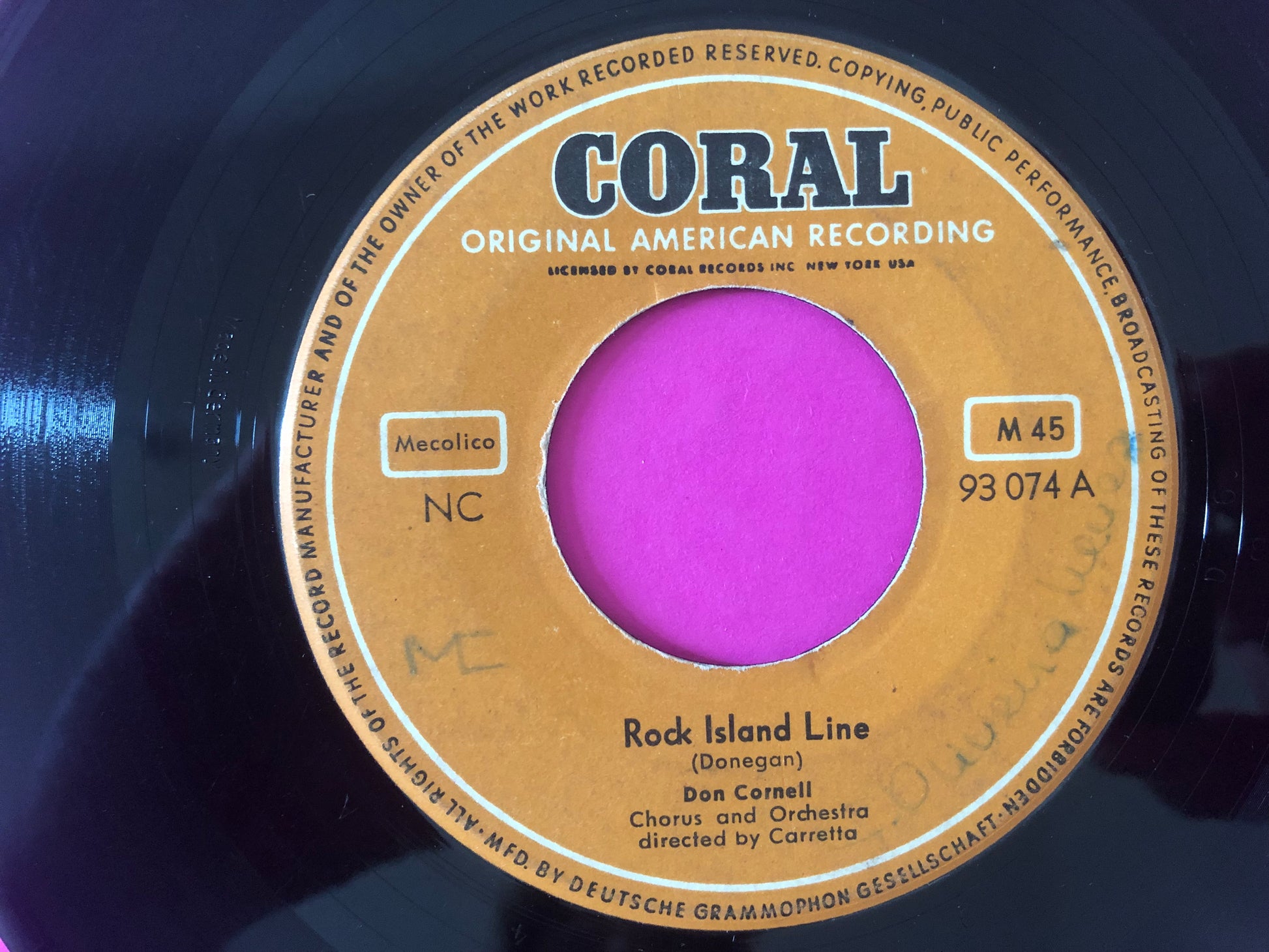 Don Cornell : Rock Island Line (7", Single, Mono)
