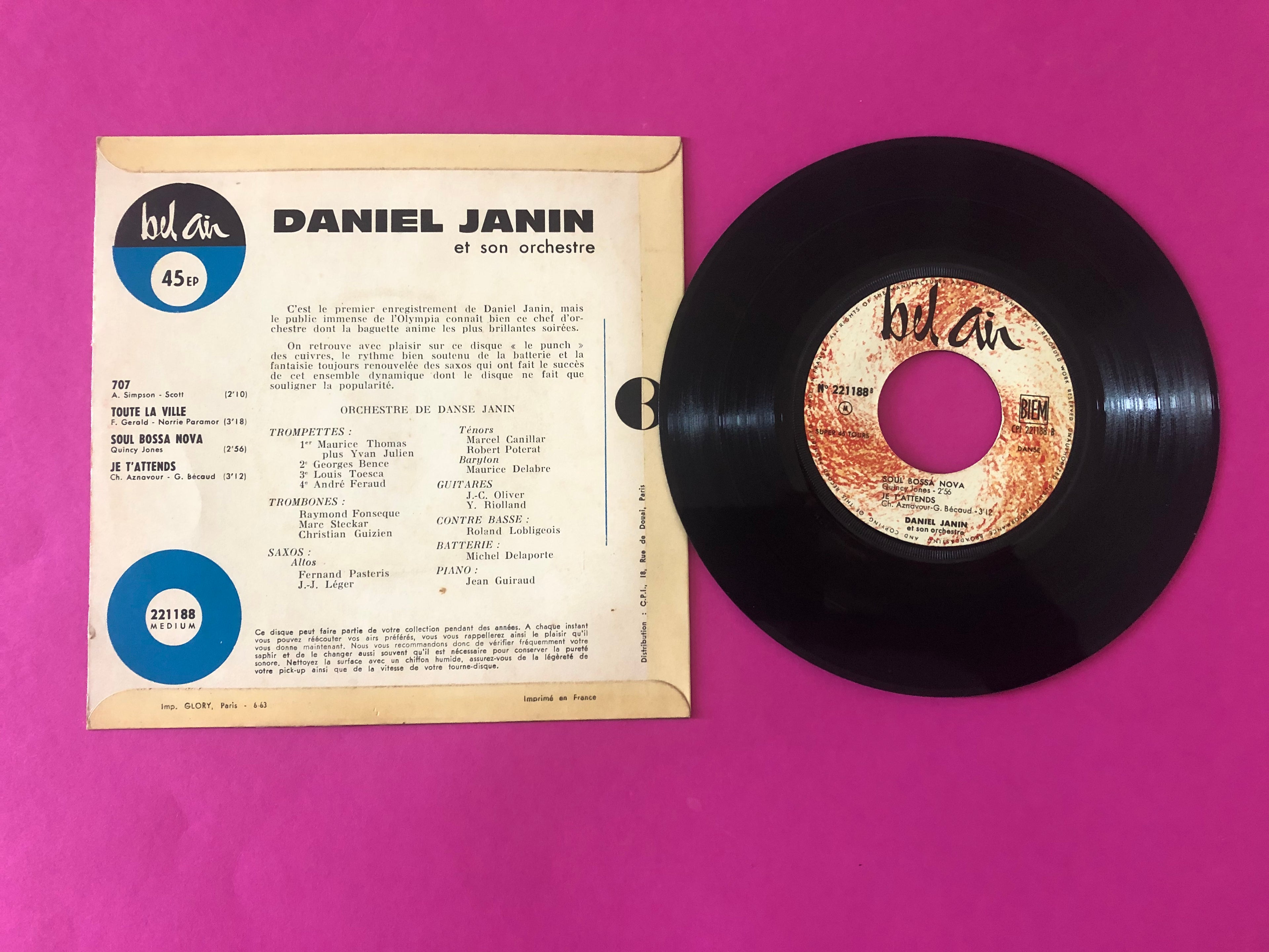 Daniel Janin Et Son Orchestre : 707 (7", EP)