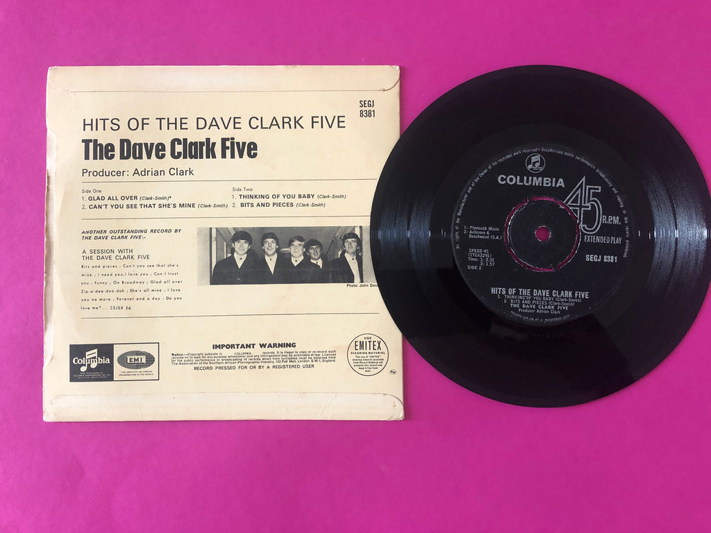 The Dave Clark Five : Hits Of The Dave Clark Five (7", EP, Mono)