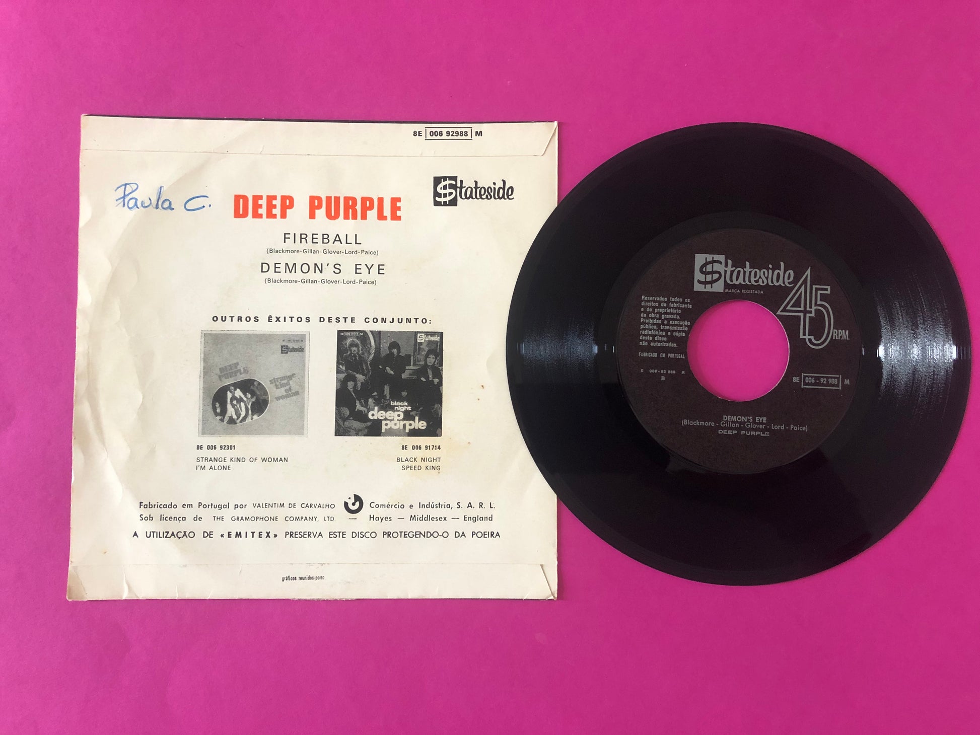 Deep Purple : Fireball (7", Single, Mono)