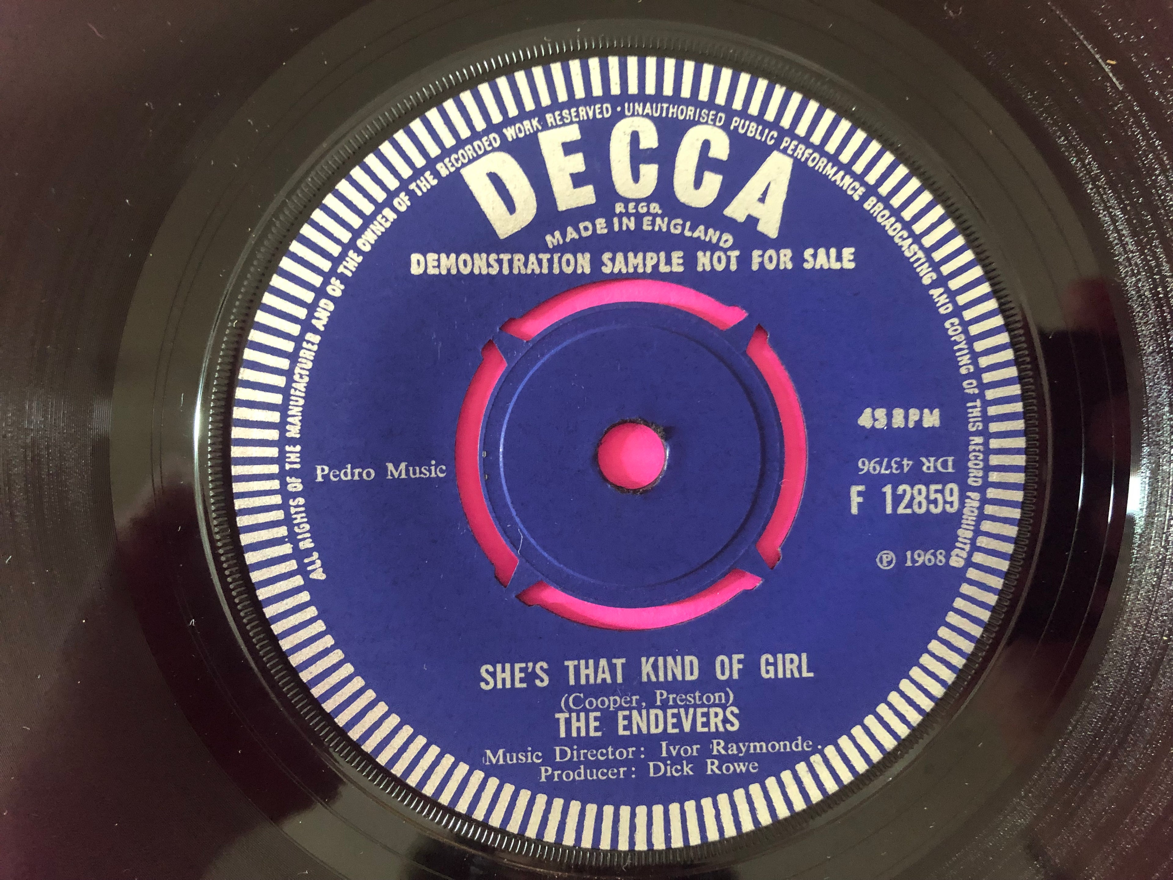 The Endevers : She's My Girl (7", Single, Promo)