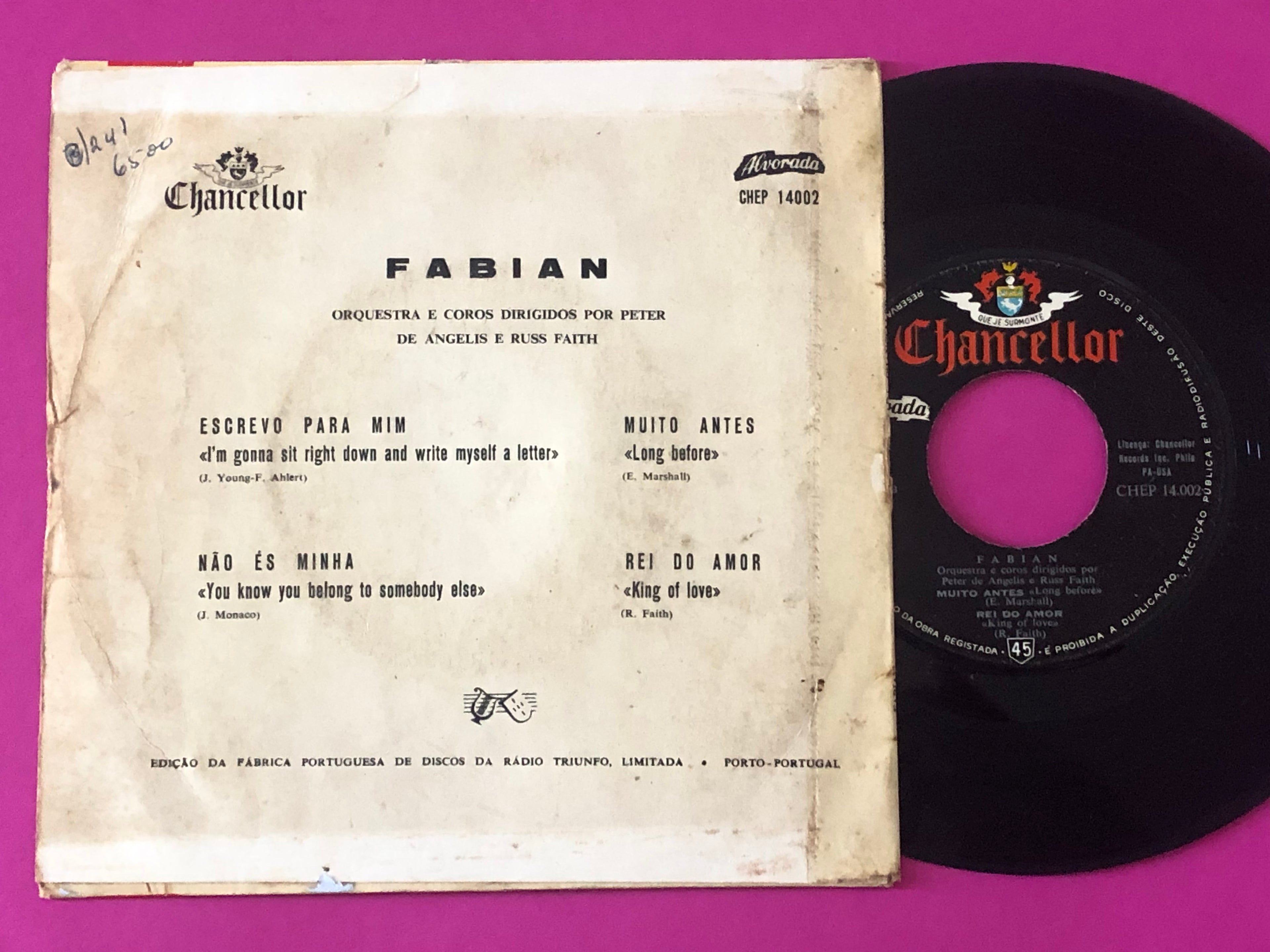 Fabian (6) : I'm Gonna Sit Right Down And Write Myself A Letter (7", EP)