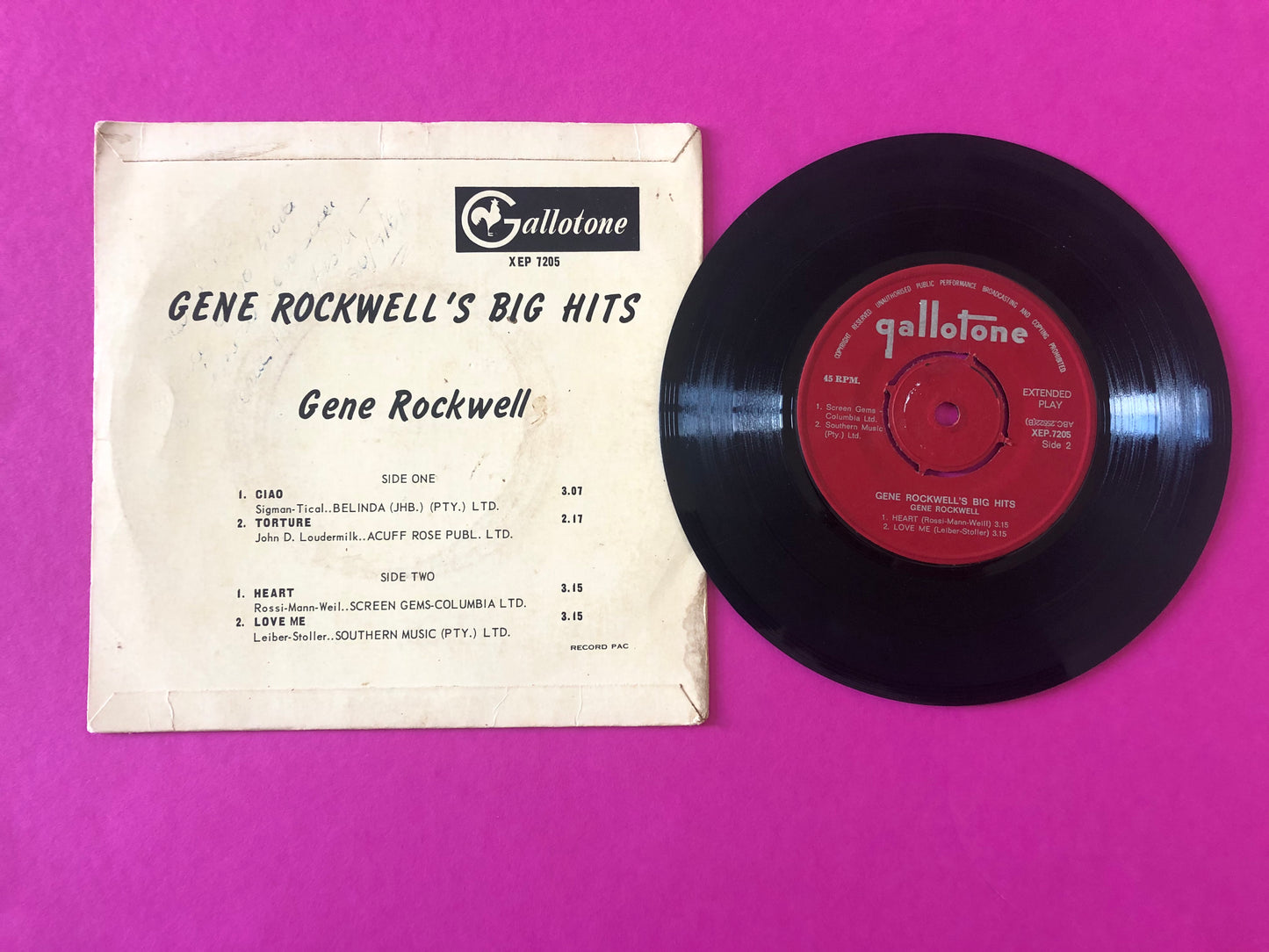 Gene Rockwell : Gene Rockwell´s Big Hits (7", EP, Comp)