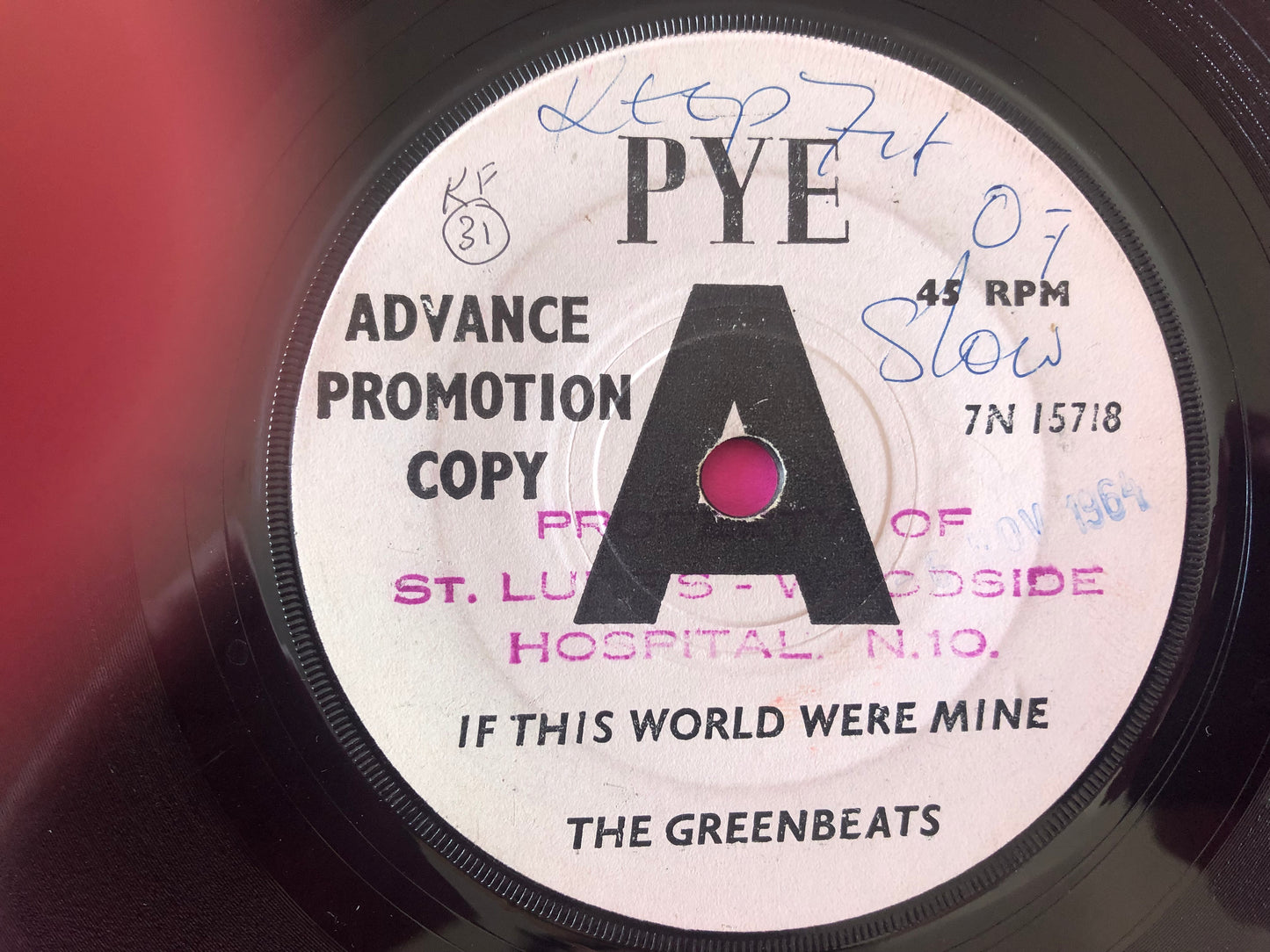 The Greenbeats : If This World Were Mine (7", Single, Promo)