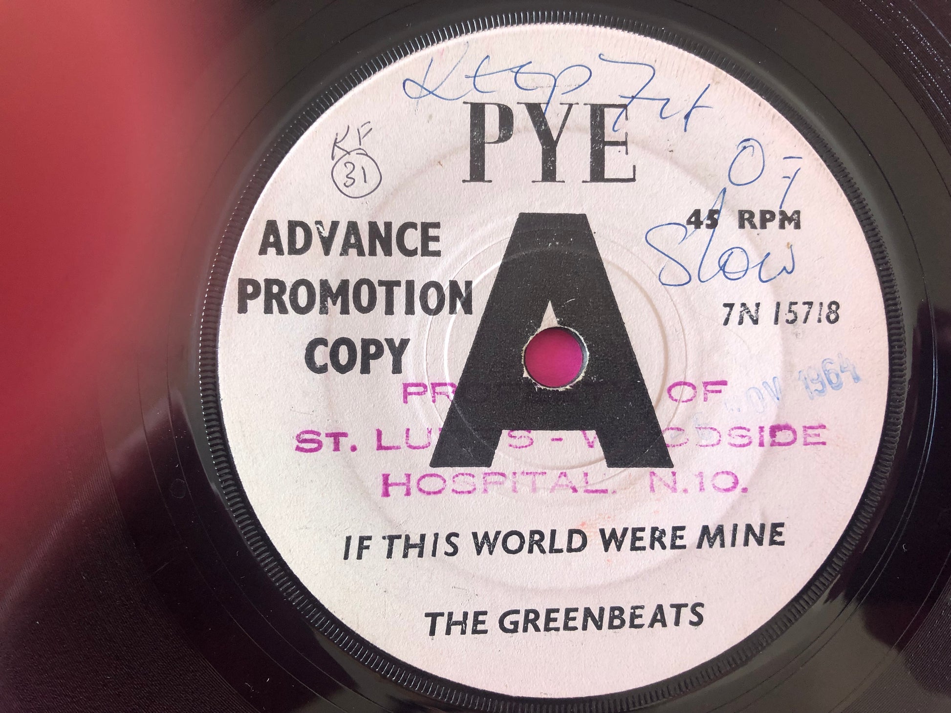 The Greenbeats : If This World Were Mine (7", Single, Promo)