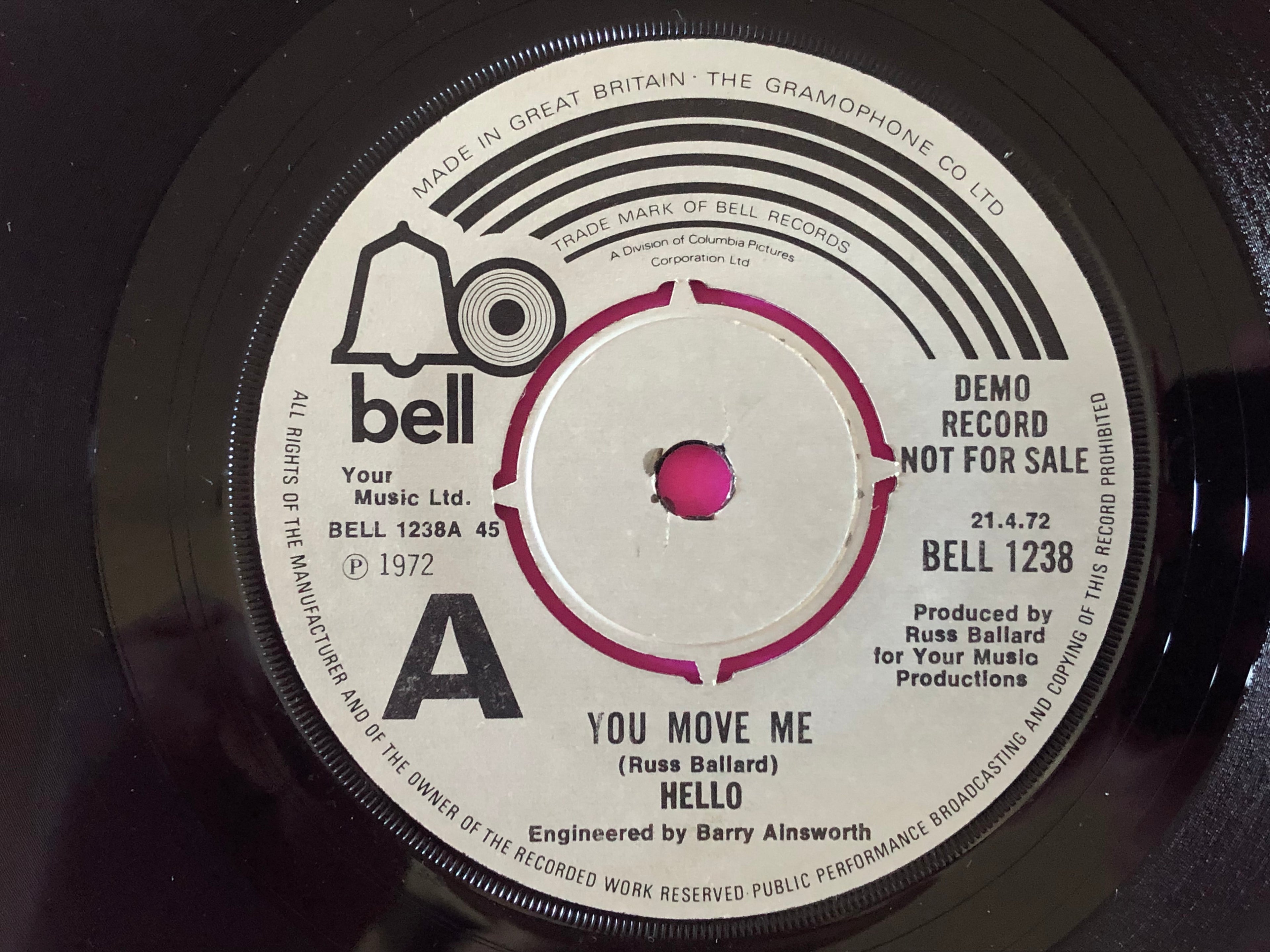 Hello : You Move Me (7", Promo)