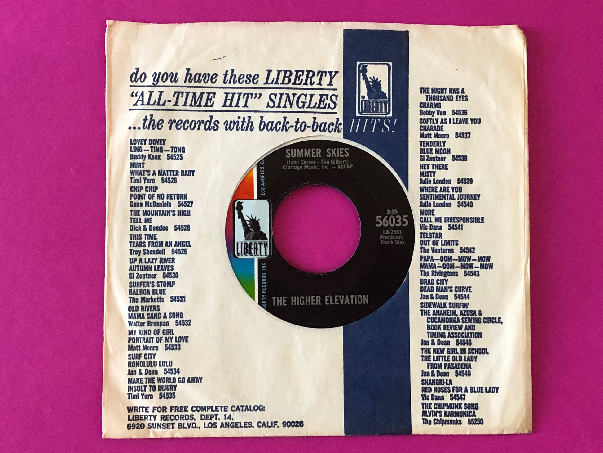 The Higher Elevation : Country Club Affair / Summer Skies (7", Styrene, All)
