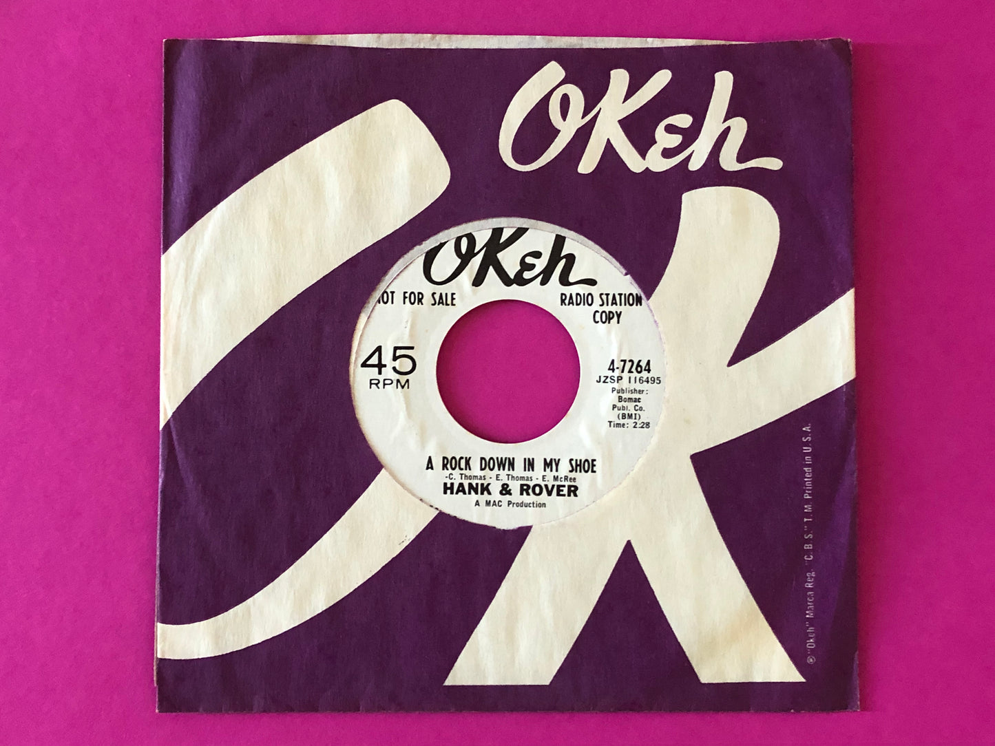 Hank & Rover : A Lot To Be Done / A Rock Down In My Shoe (7", Promo)