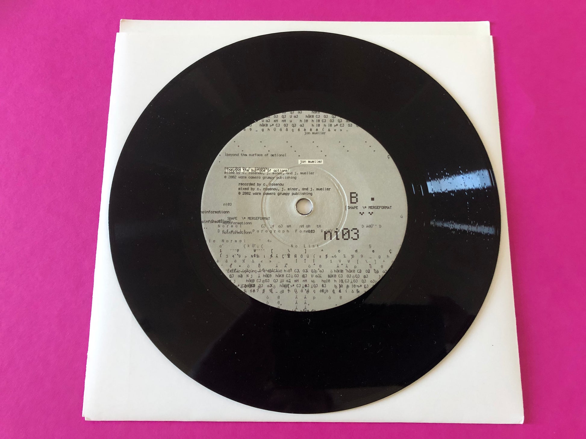Jeph Jerman / Jon Mueller : Solo Percussion For Two (7")