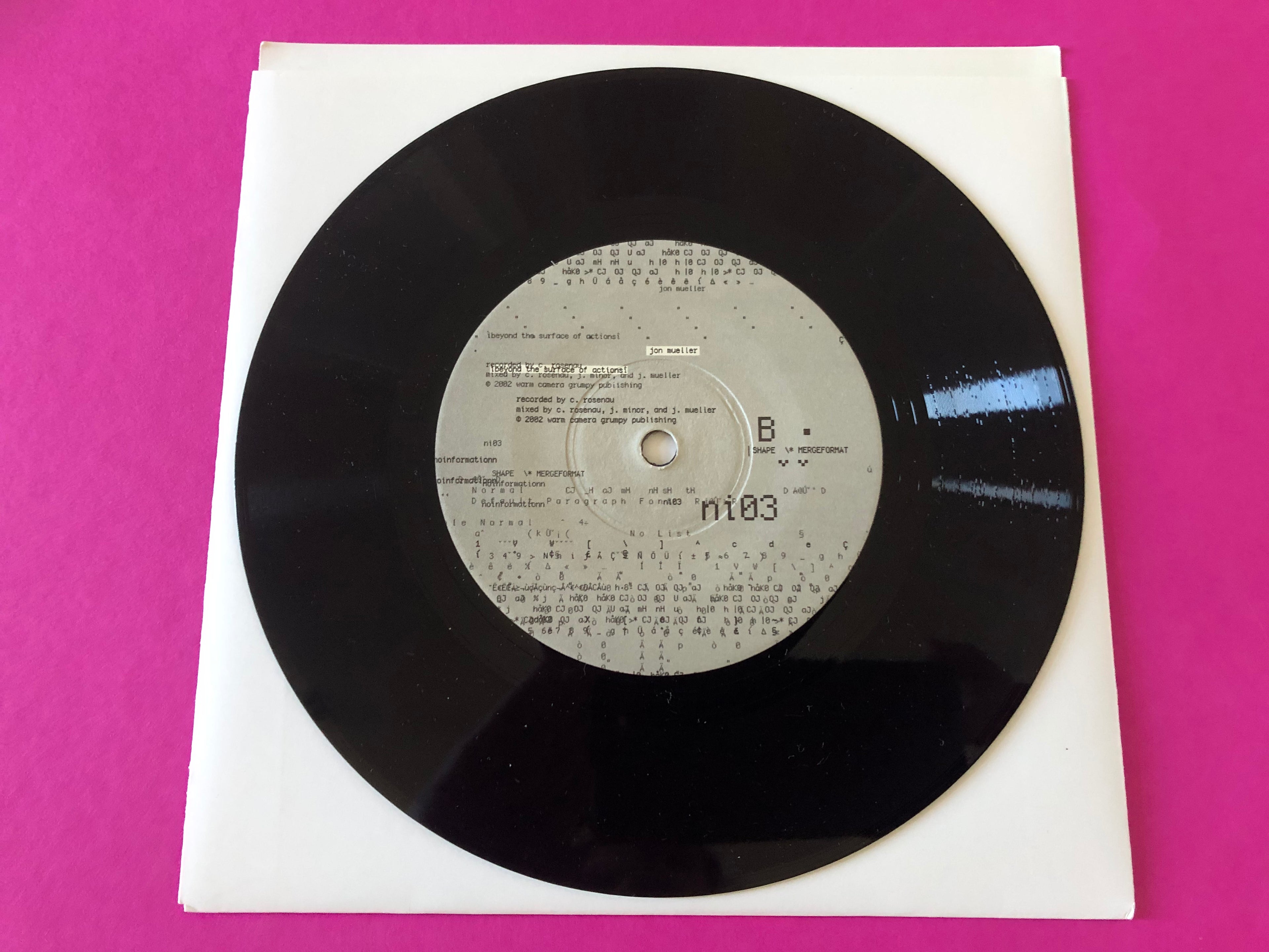 Jeph Jerman / Jon Mueller : Solo Percussion For Two (7")