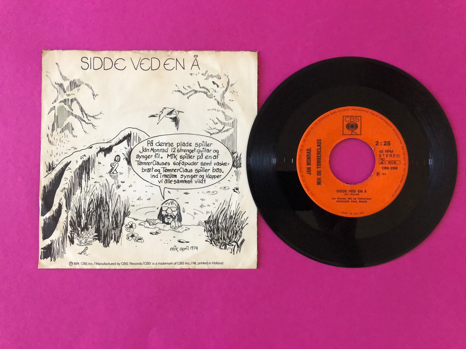 Jan Monrad, Mik Schack & Tømrerclaus : Kød På Bordet (7", RP, Sun)