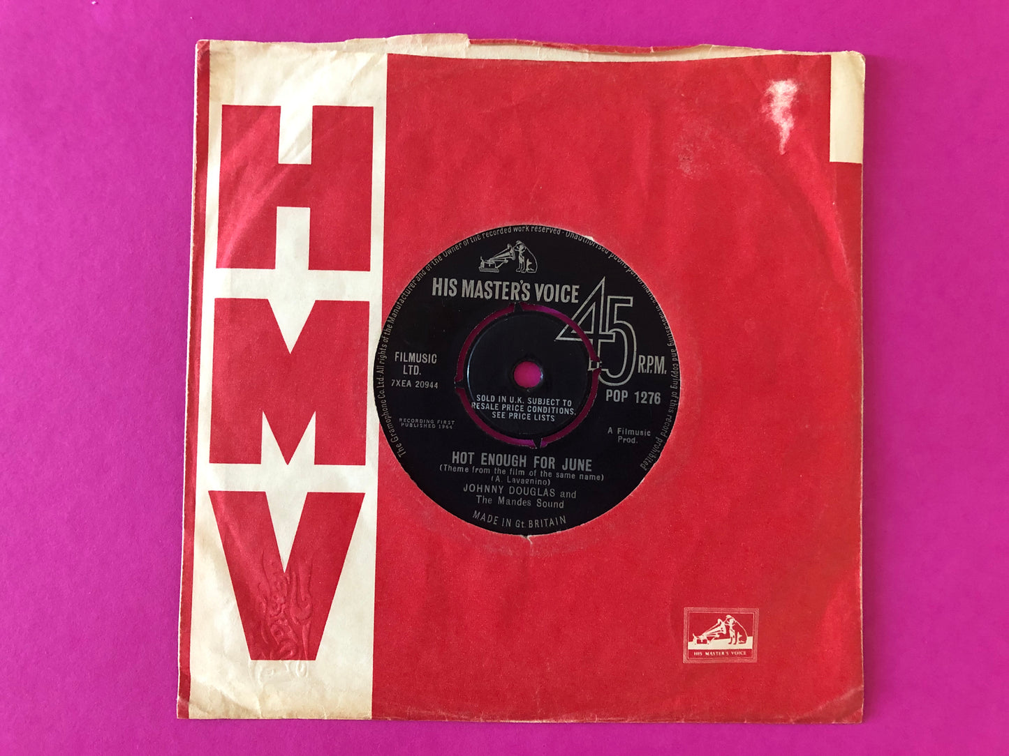 Johnny Douglas And The Mandes Sound : Hot Enough For June / Hi-Jackers (7")
