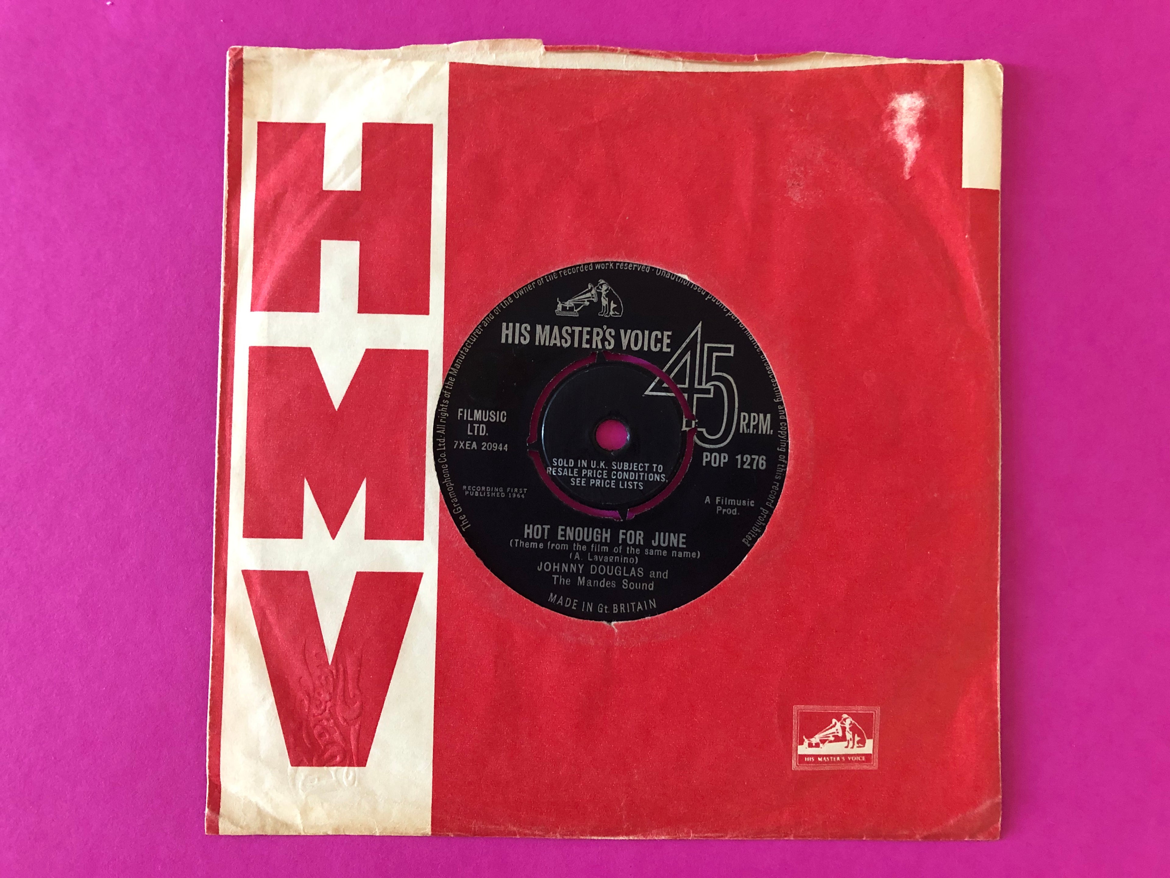 Johnny Douglas And The Mandes Sound : Hot Enough For June / Hi-Jackers (7")
