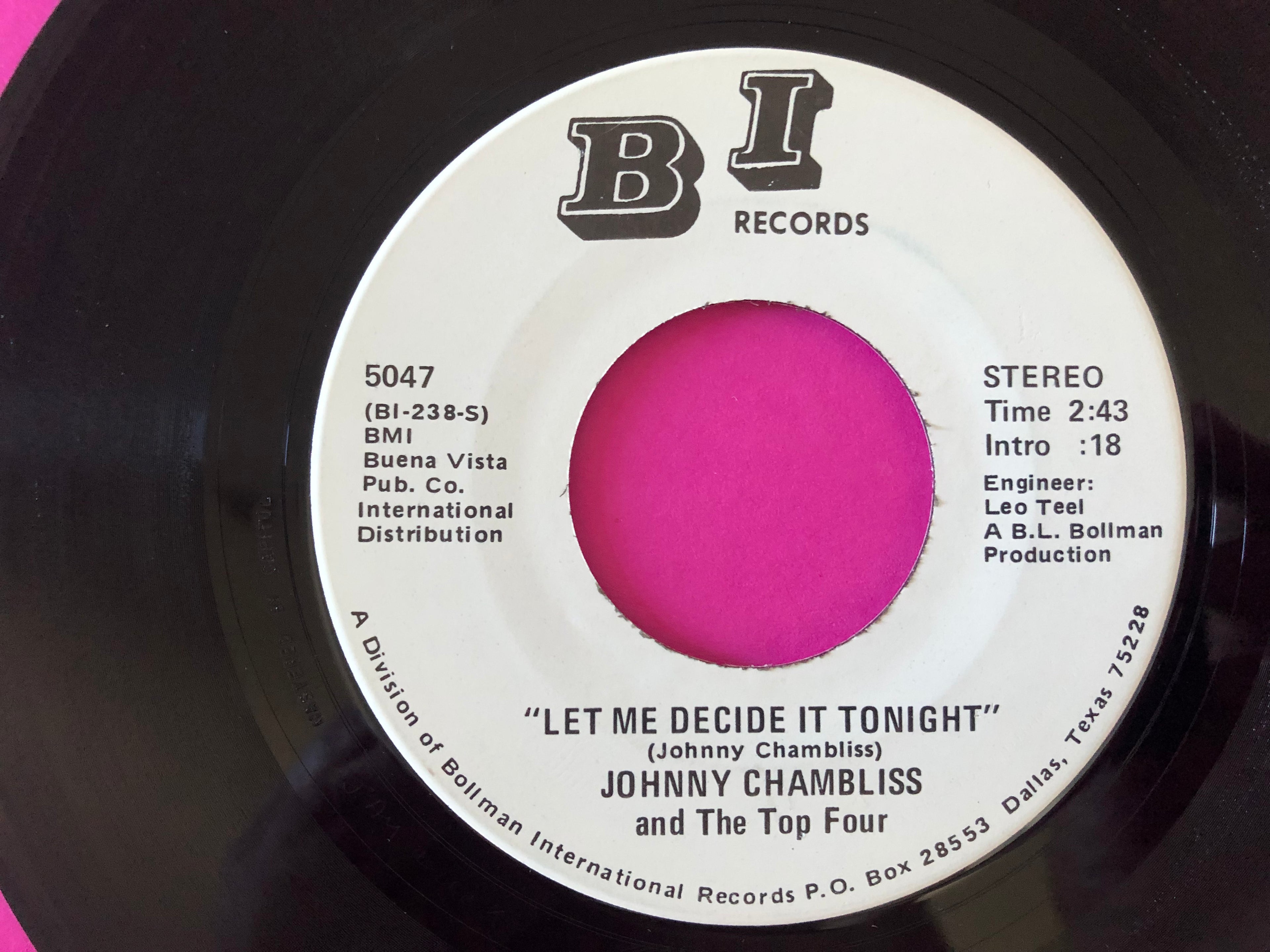 Johnny Chambliss And The Top Four : Sixteen Candles (7")