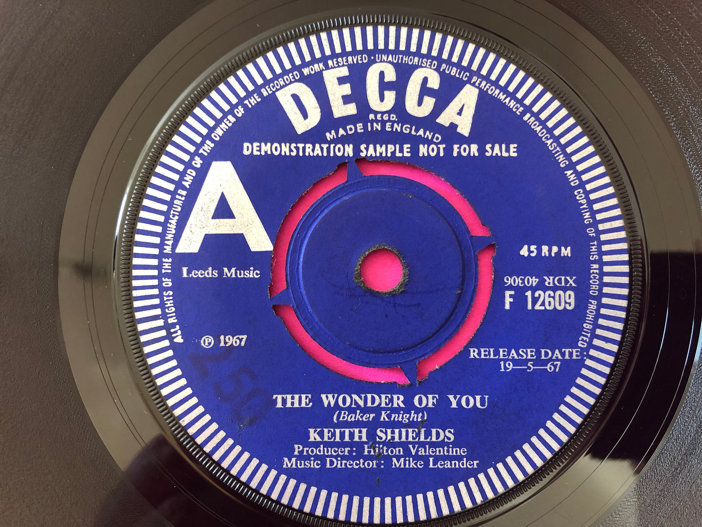 Keith Shields : The Wonder Of You (7", Single, Promo)