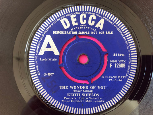 Keith Shields : The Wonder Of You (7", Single, Promo)
