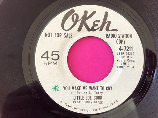 Little Joe Cook : You Make Me Want To Cry / Meet Me Down In Soulsville (7", Promo)