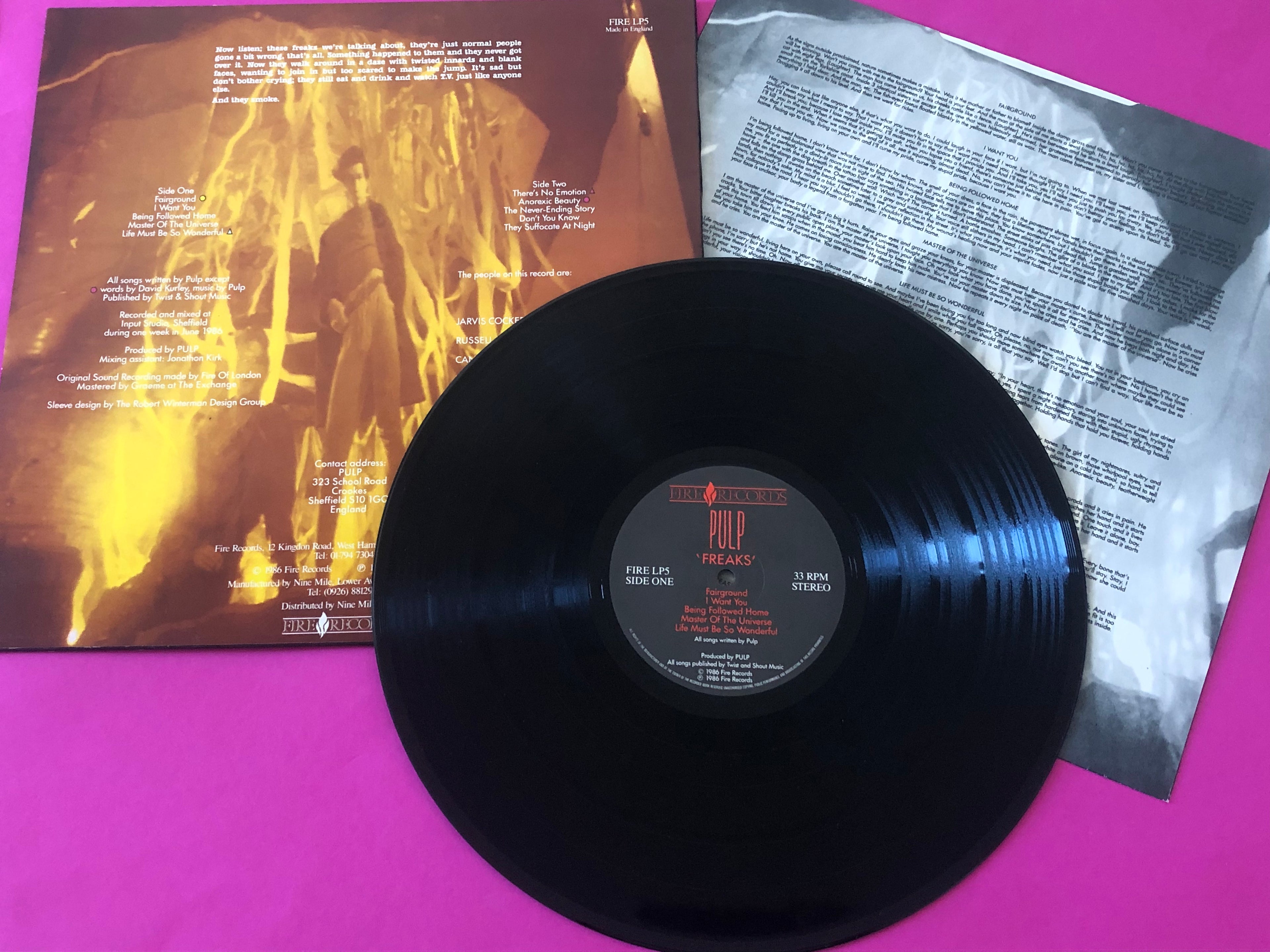 Pulp : Freaks. Ten Stories About Power, Claustrophobia, Suffocation And Holding Hands (LP, Album)