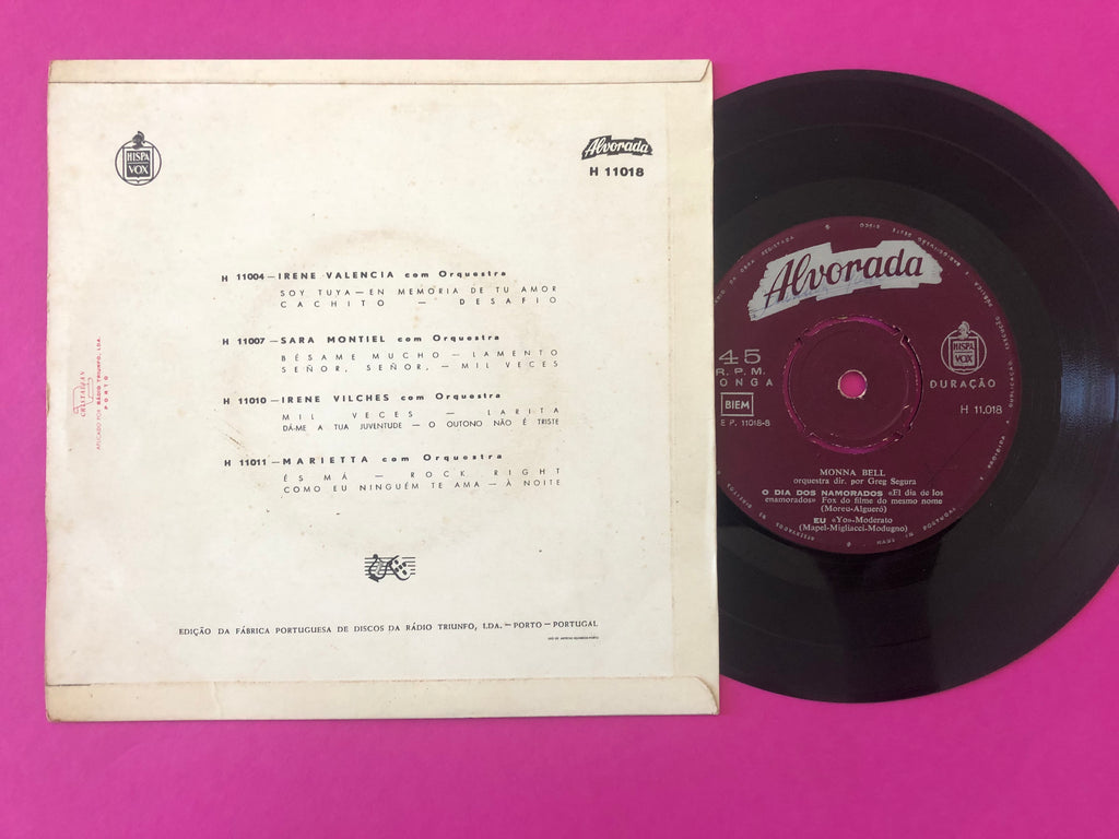 Monna Bell : Canta Para Os Namorados (7", EP)