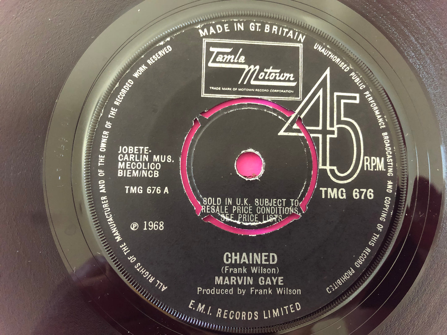 Marvin Gaye : Chained / At Last (I Found A Love) (7", Single, 4-P)