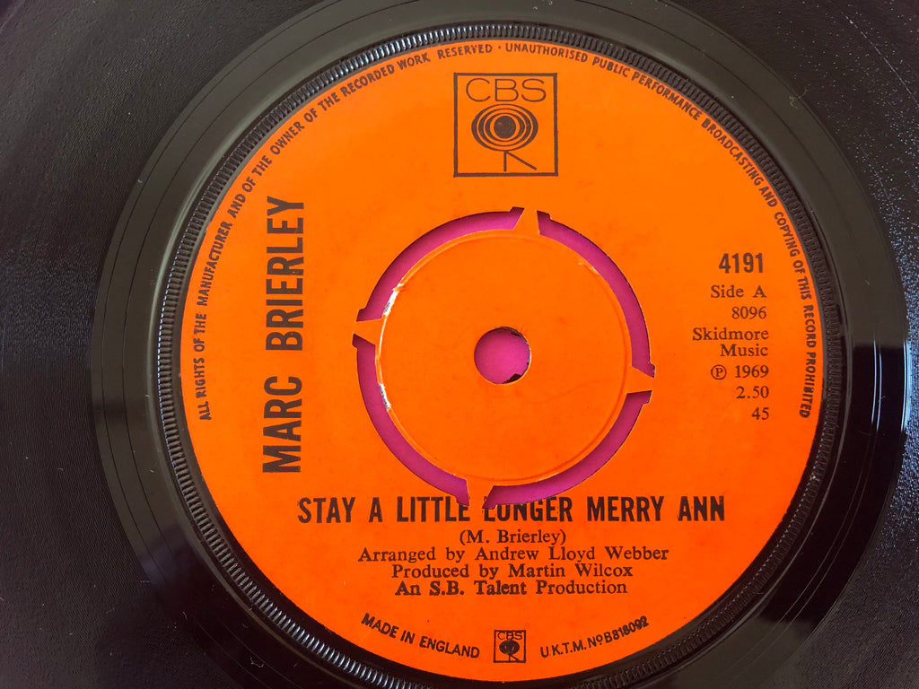 Marc Brierley : Stay A Little Longer Merry Ann  (7", Single)