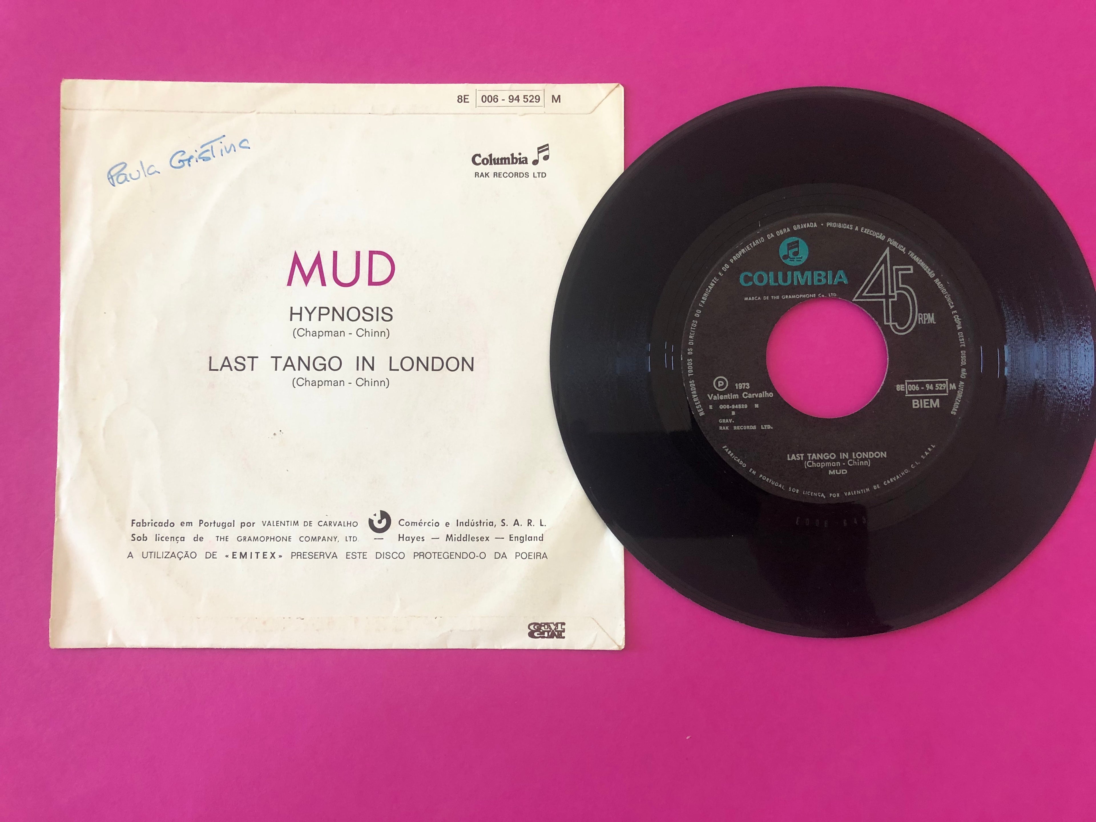 Mud : Hypnosis (7", Single)