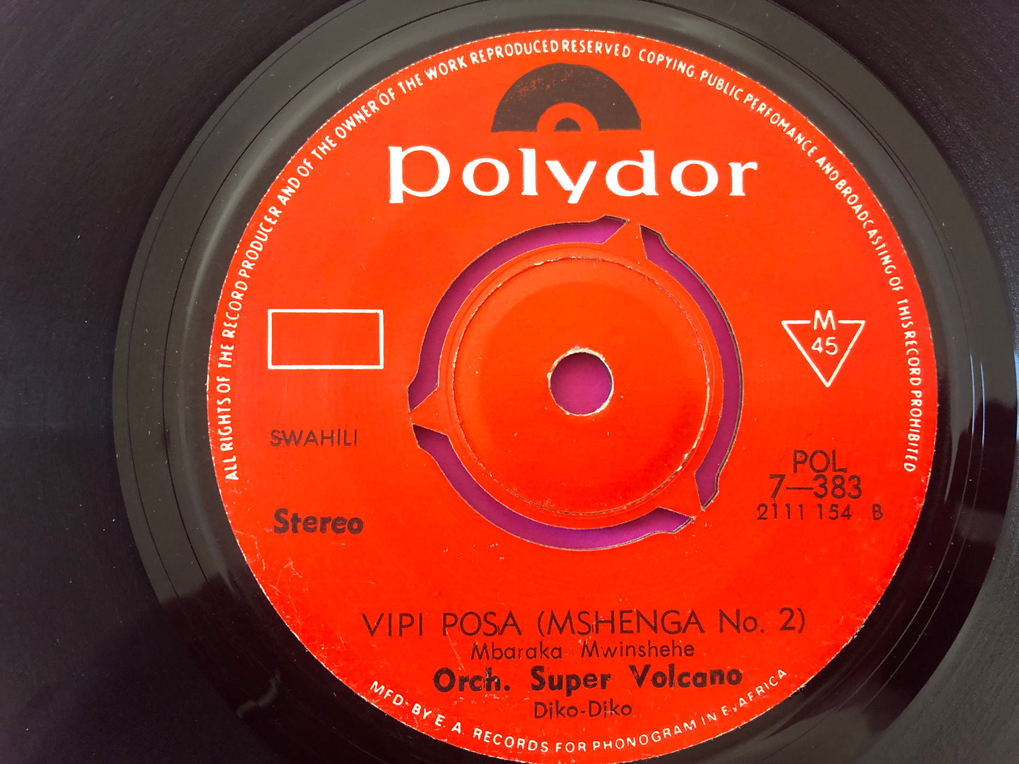 Orchestre Super Volcano : Upasi Mkubwa (7", Mono)