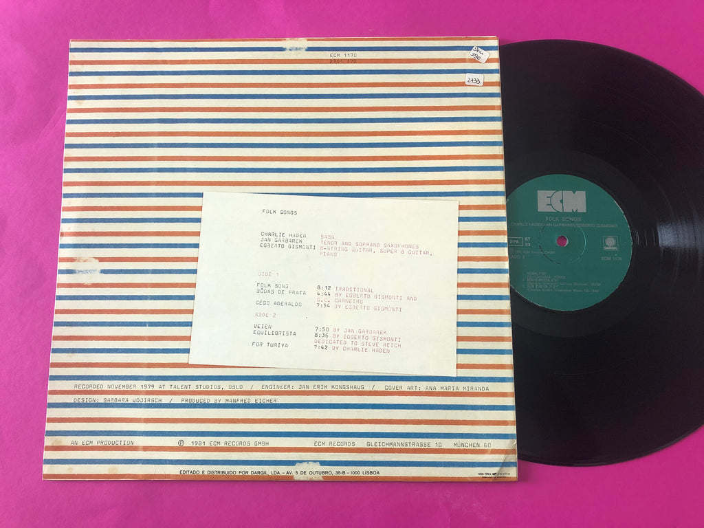 Charlie Haden, Jan Garbarek, Egberto Gismonti : Folk Songs (LP, Album)