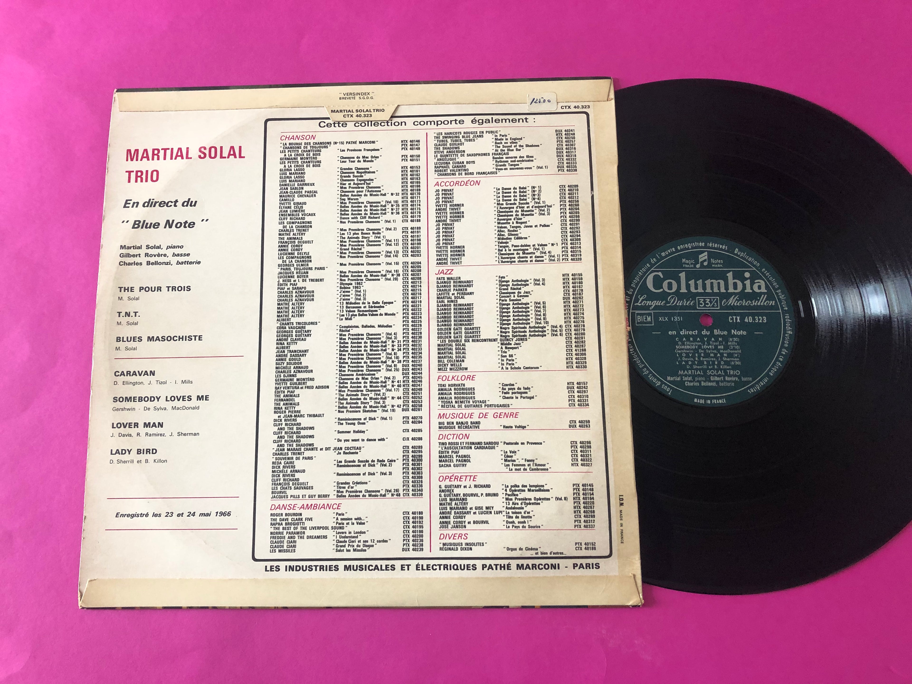 Martial Solal Trio : En Direct Du Blue Note  (LP)