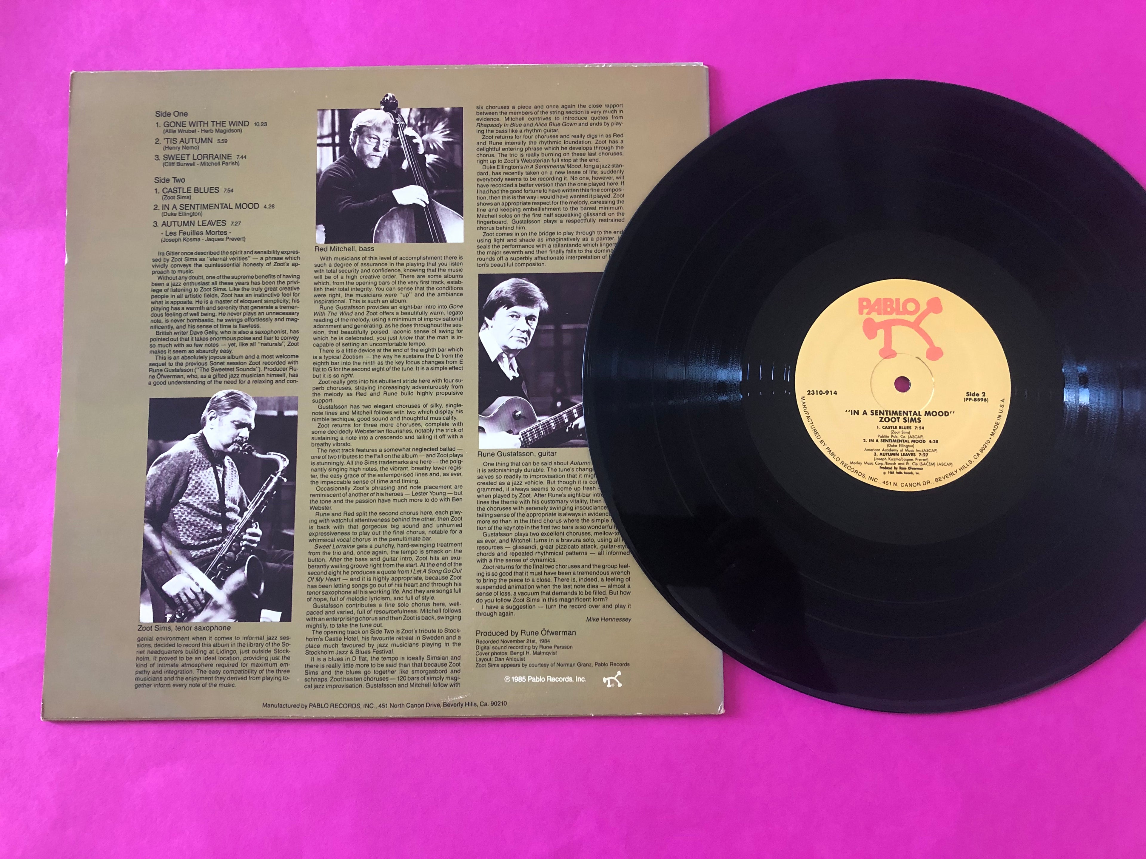 Zoot Sims : In A Sentimental Mood (LP, Album)