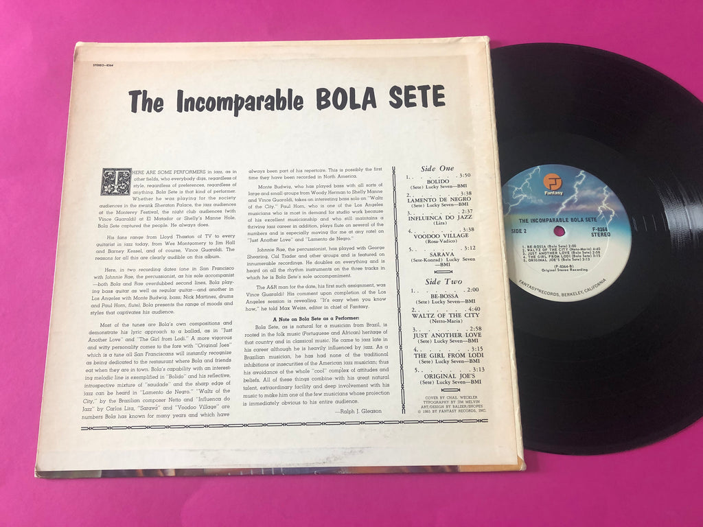Bola Sete : The Incomparable Bola Sete (LP, Album, RE)