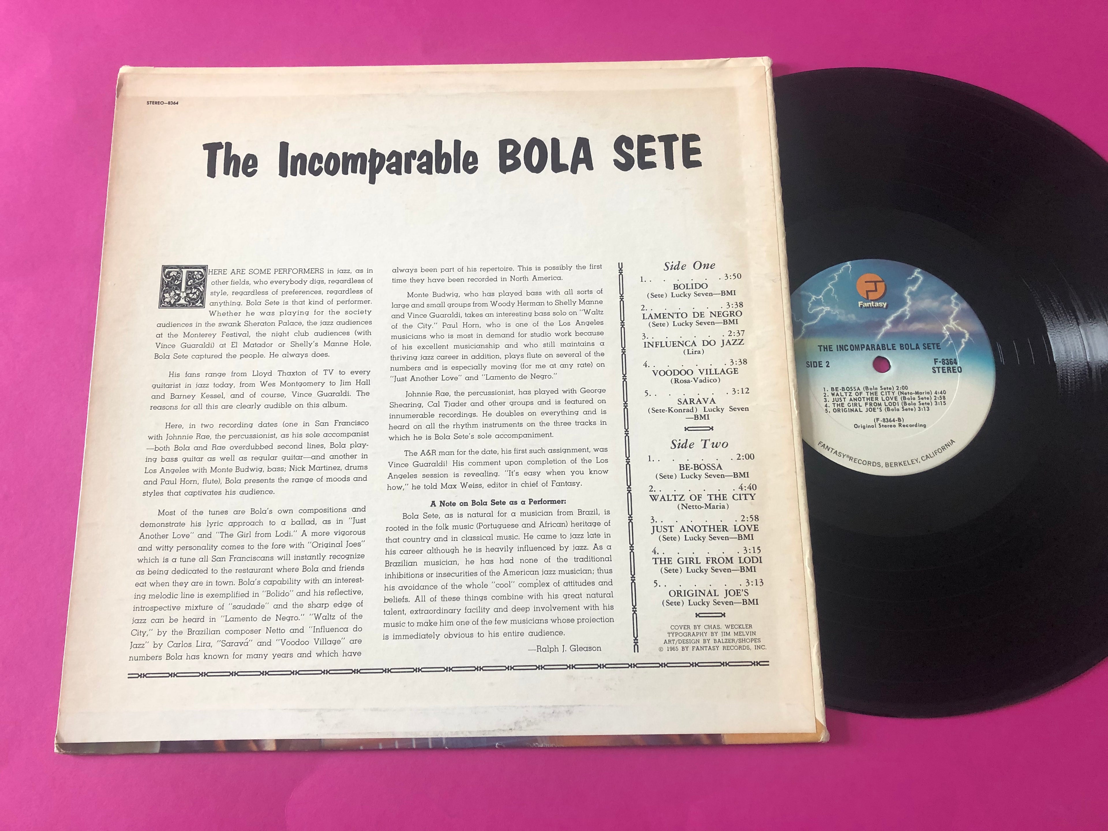 Bola Sete : The Incomparable Bola Sete (LP, Album, RE)